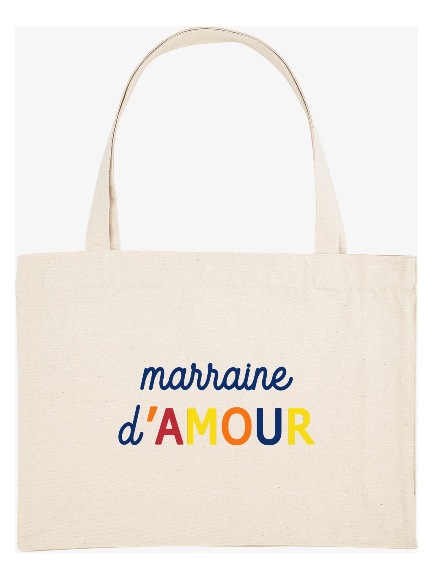 Grand cabas MARRAINE D'AMOUR COLORÉE WAF - Beige