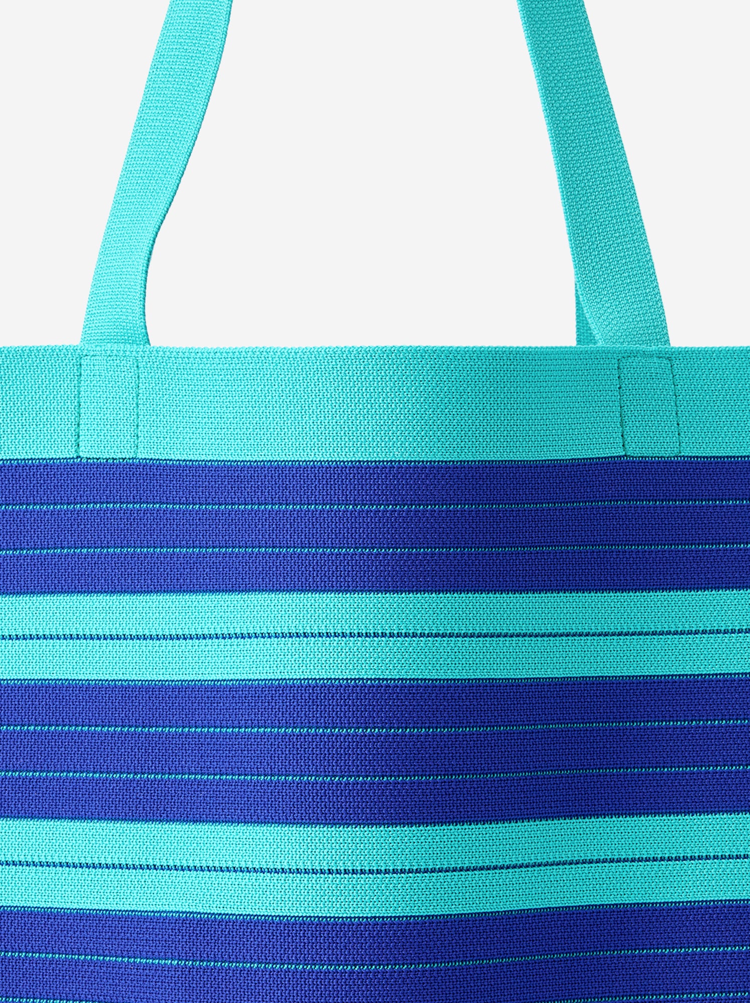 Grand sac forme cabas à rayures - Bleu