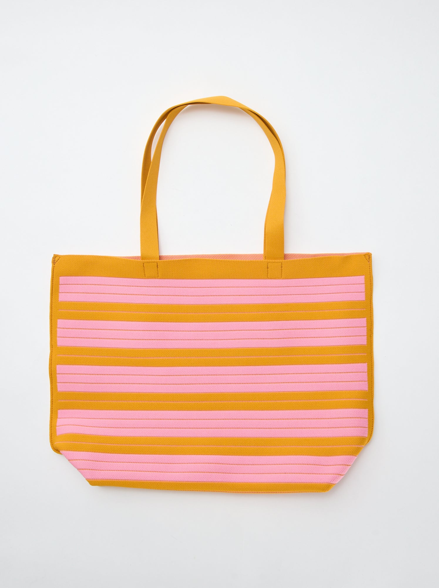 Grand sac forme cabas à rayures - Jaune