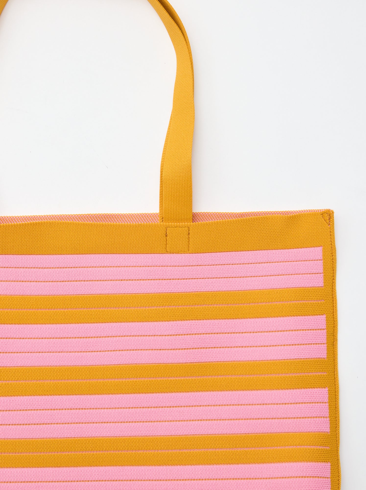 Grand sac forme cabas à rayures - Jaune