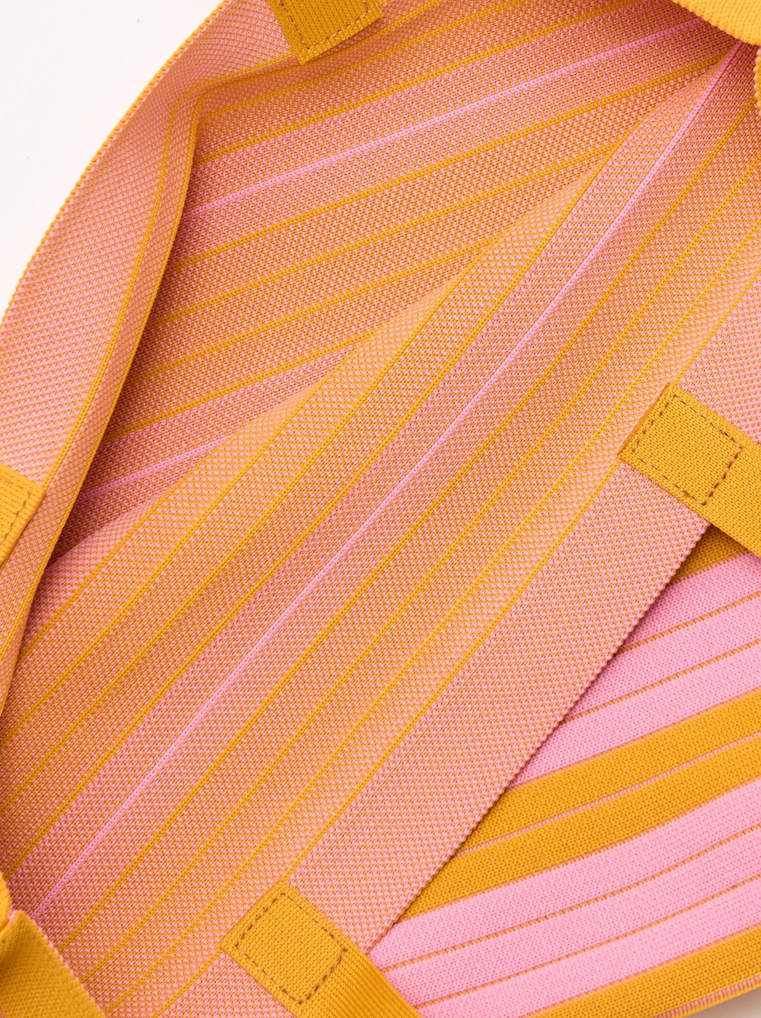 Grand sac forme cabas à rayures - Jaune