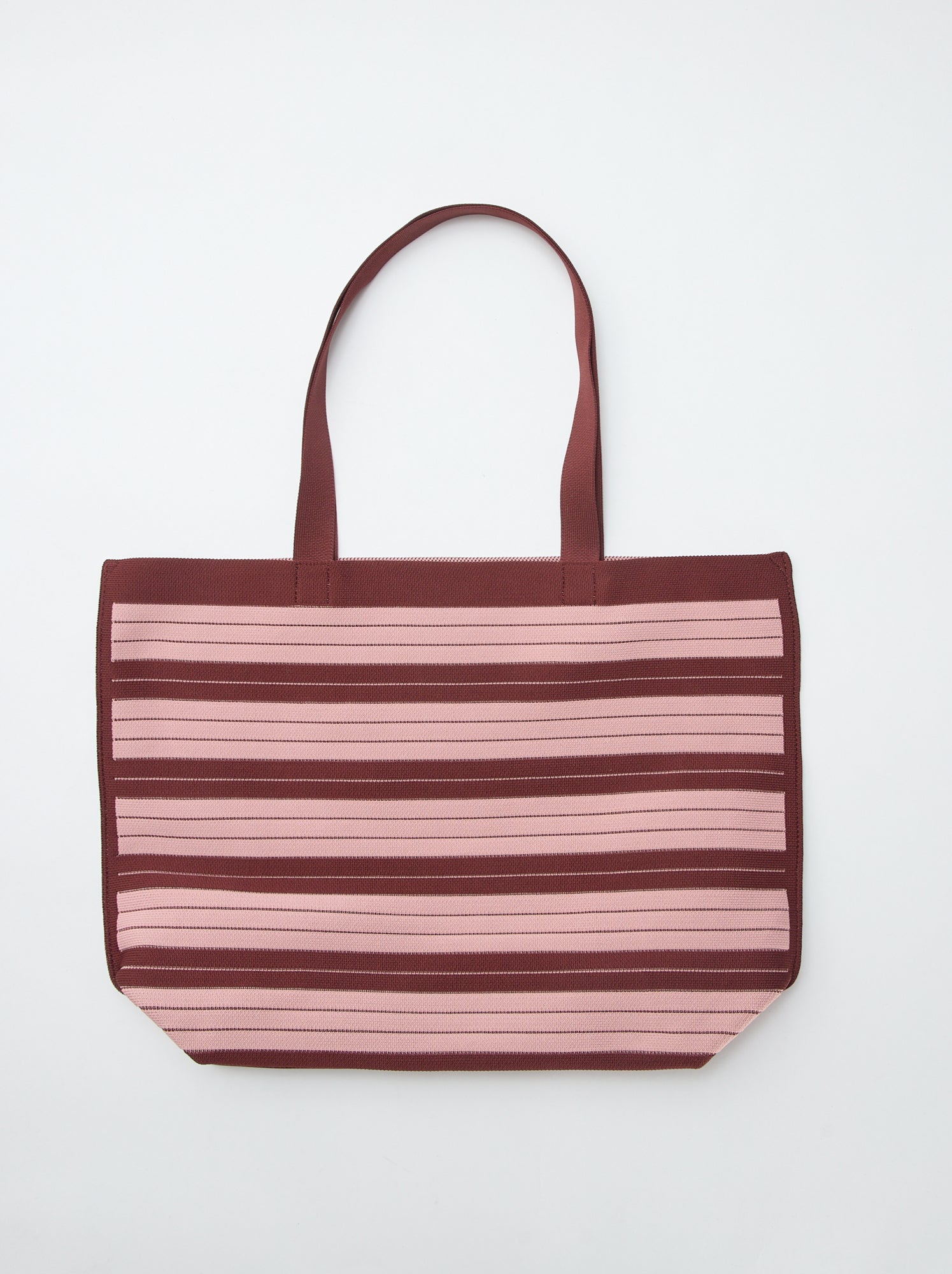 Grand sac forme cabas à rayures - Rose