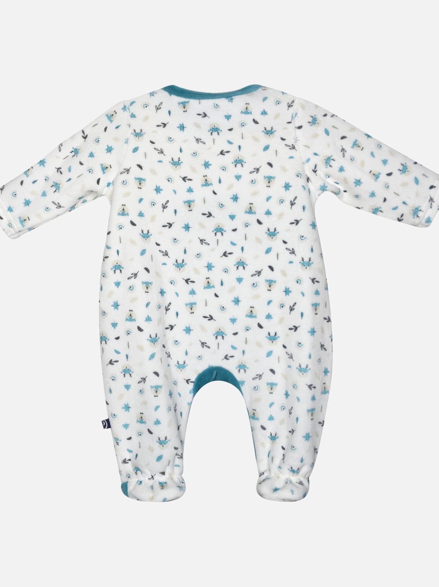 Grenouillère isaac velours rase ouverture devant naissance - Vert