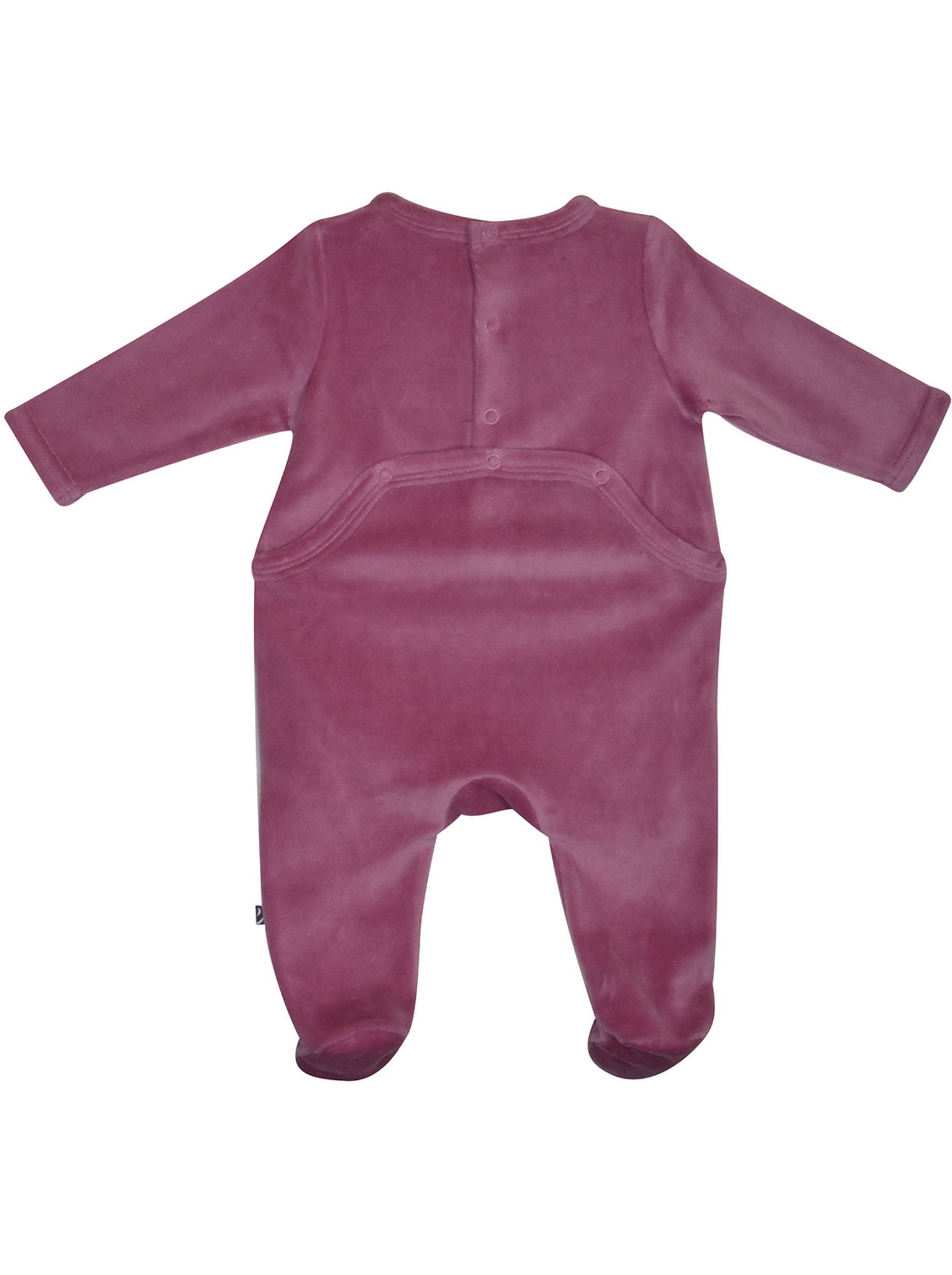 Grenouillère manoa velours rase pont dos bebe - Violet