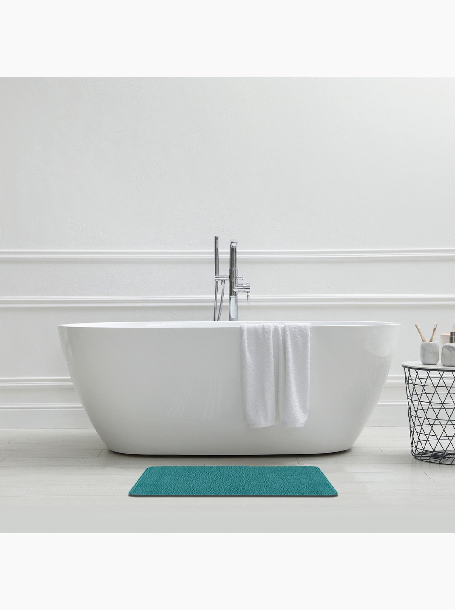 Guy levasseur - tapis de bain uni 50x80 en polyester - Bleu paon