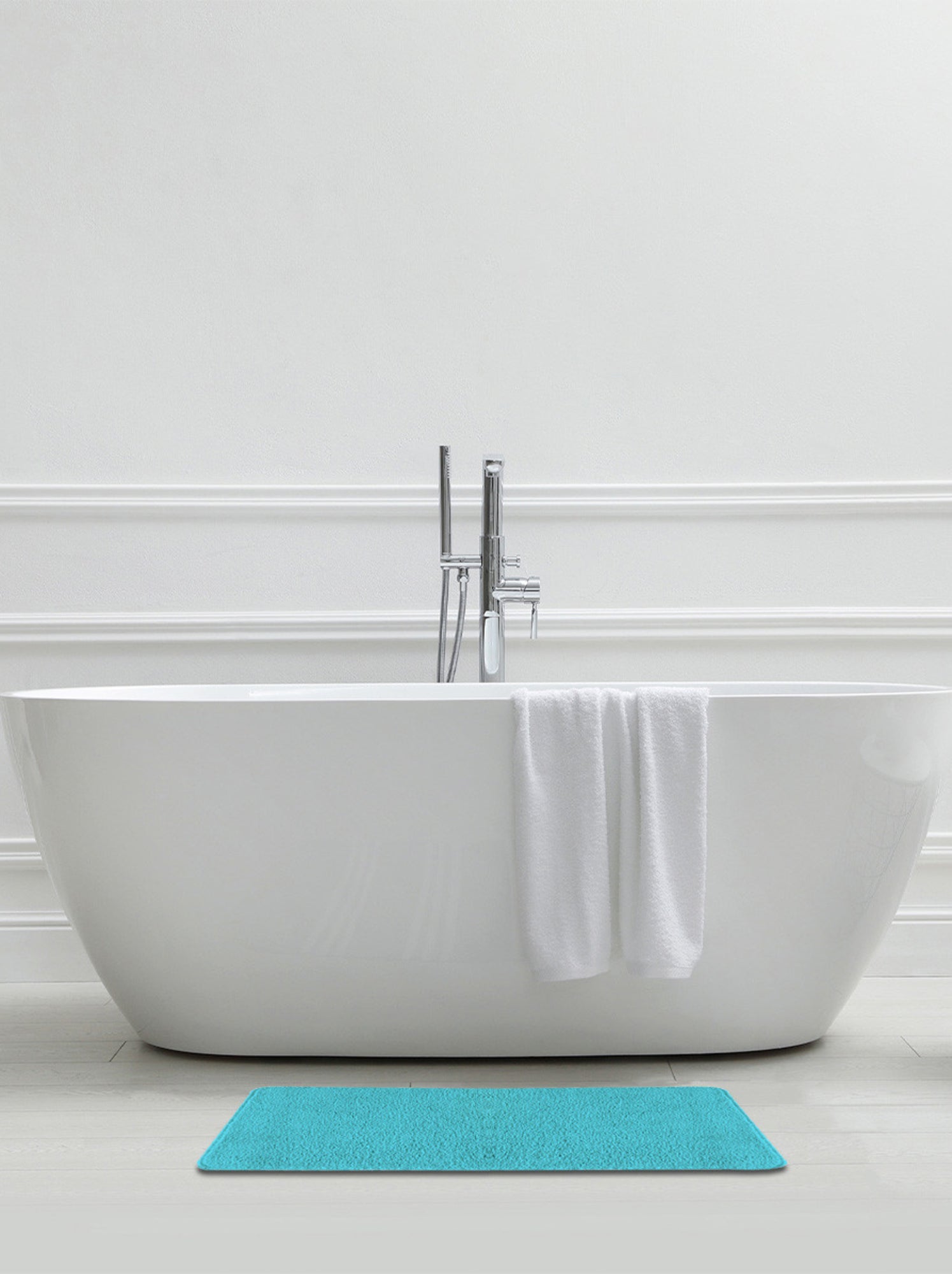 Guy levasseur - tapis de bain uni 50x80 en polyester - Bleu turquoise