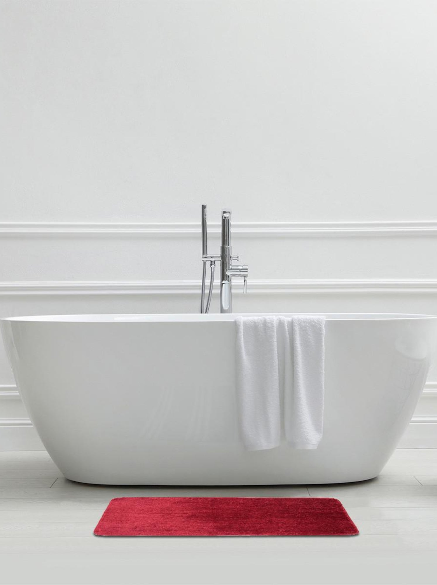 Guy levasseur - tapis de bain uni 50x80 en polyester - Bordeaux