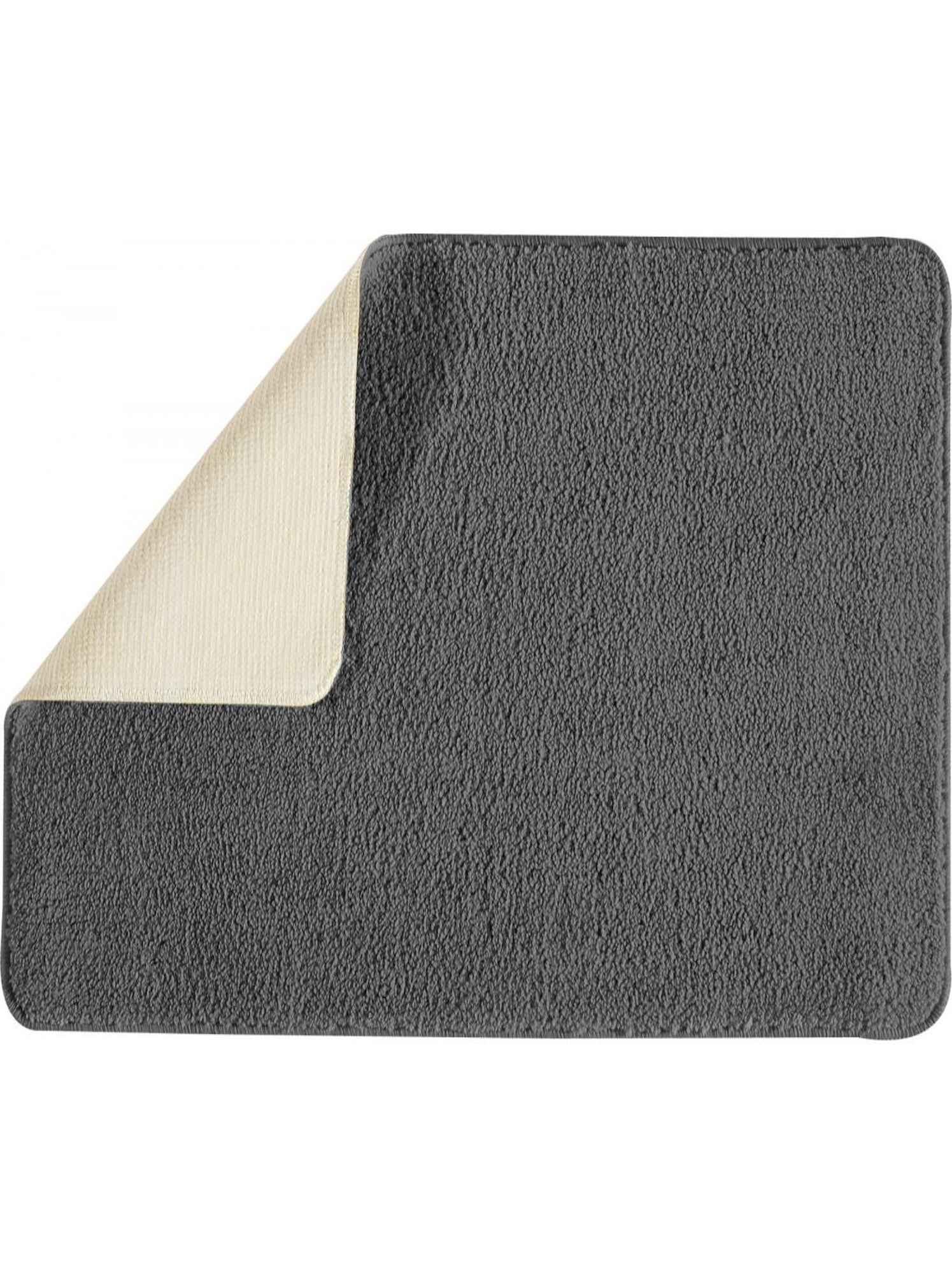 Guy levasseur - tapis de bain uni 50x80 en polyester - gris anthracite