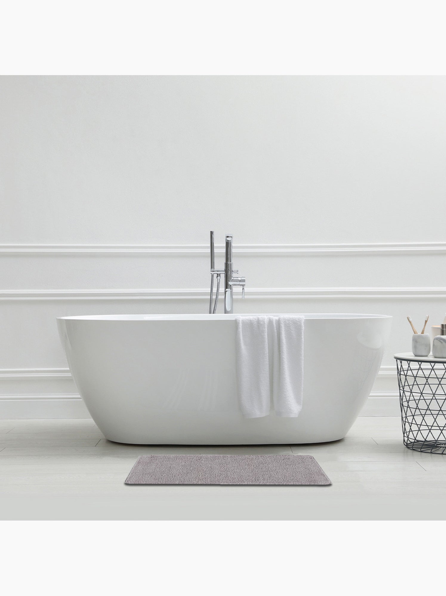 Guy levasseur - tapis de bain uni 50x80 en polyester - Gris foncé