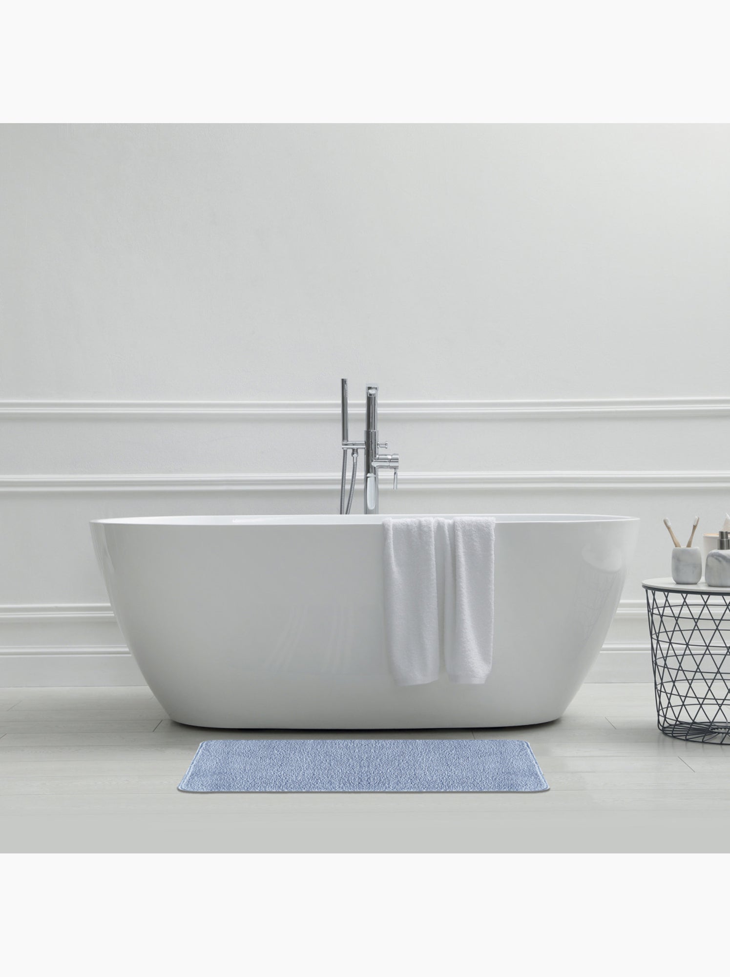 Guy levasseur - tapis de bain uni 50x80 en polyester - Indigo