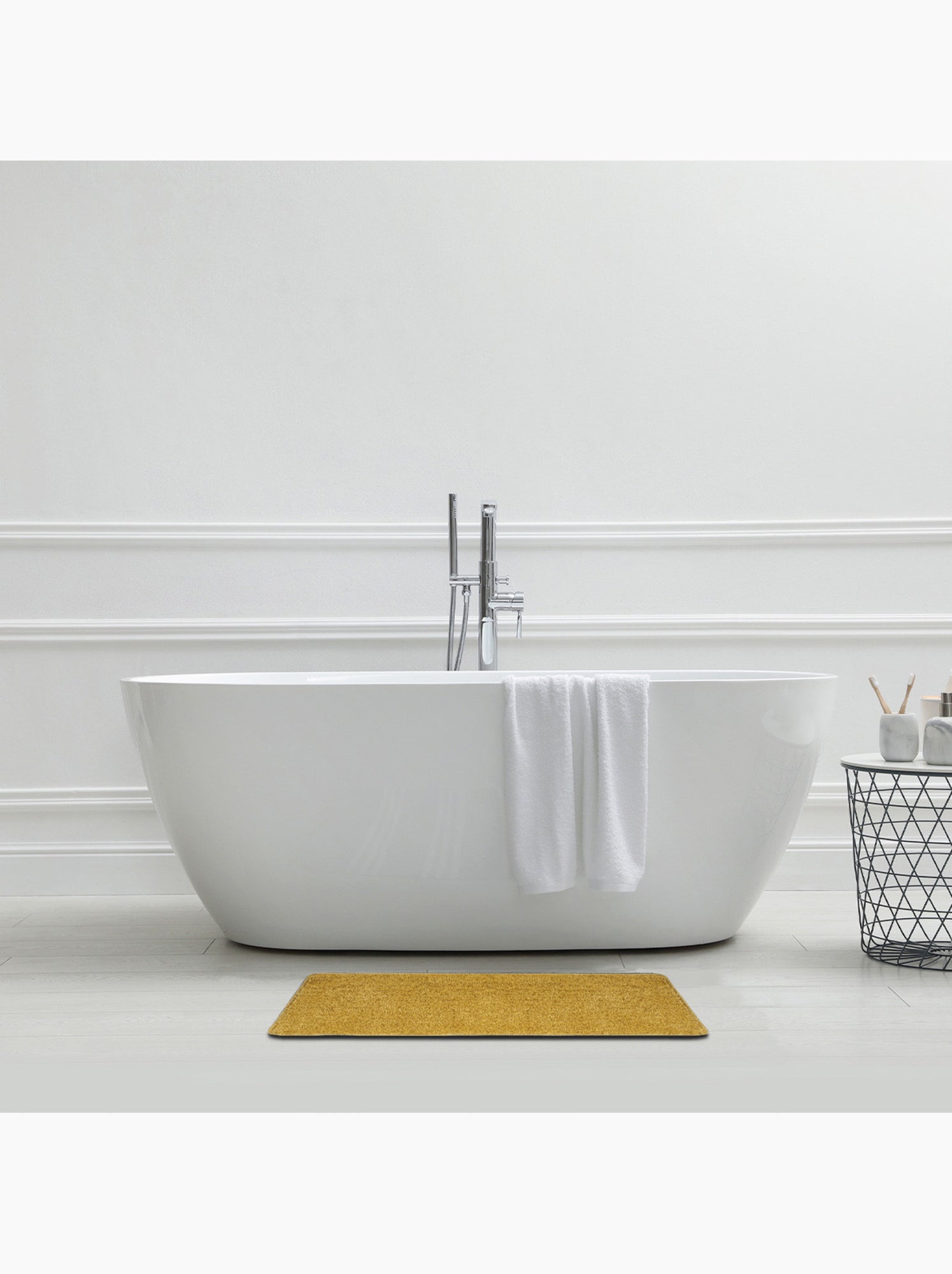 Guy levasseur - tapis de bain uni 50x80 en polyester - Miel