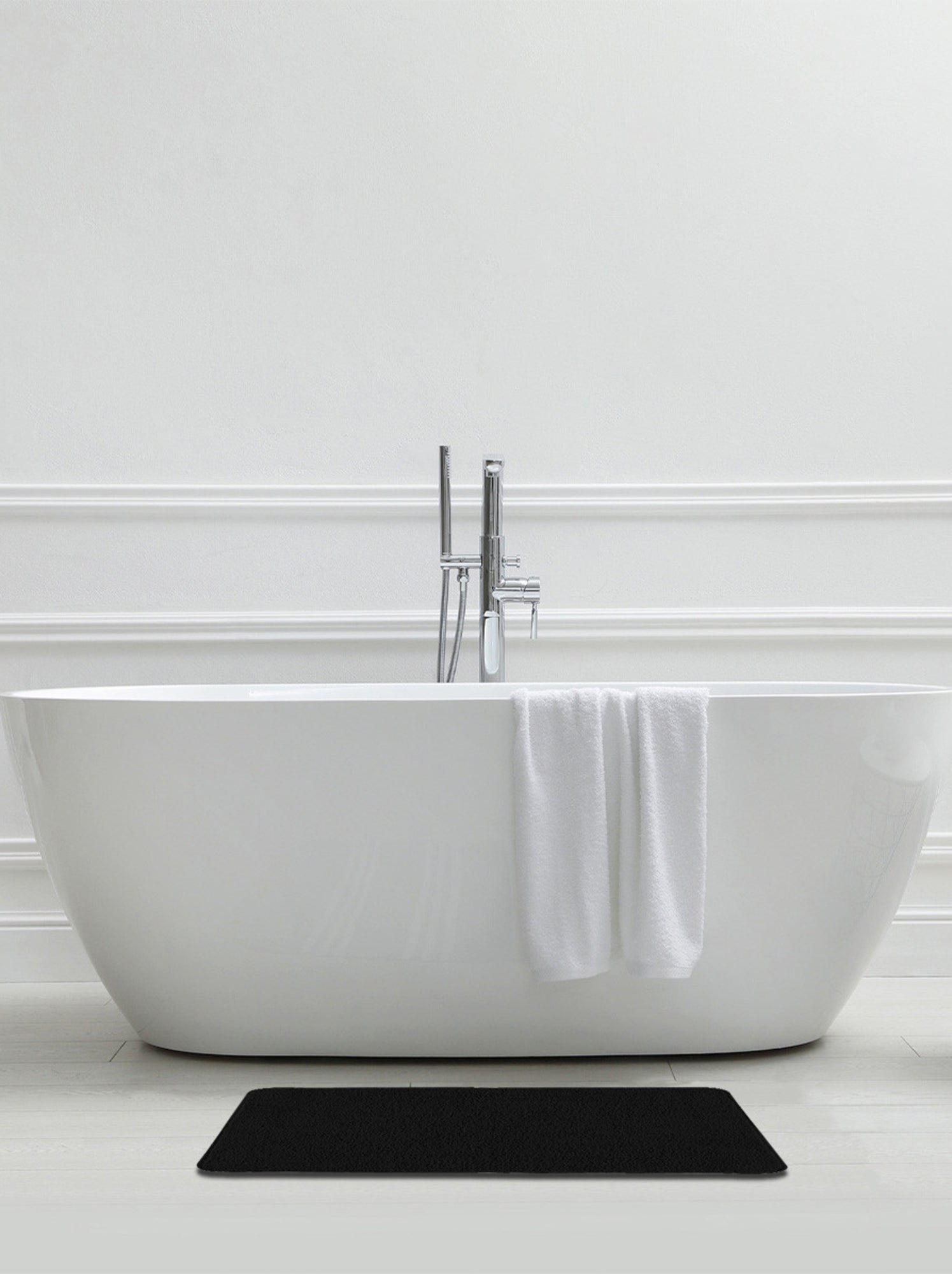 Guy levasseur - tapis de bain uni 50x80 en polyester - Noir