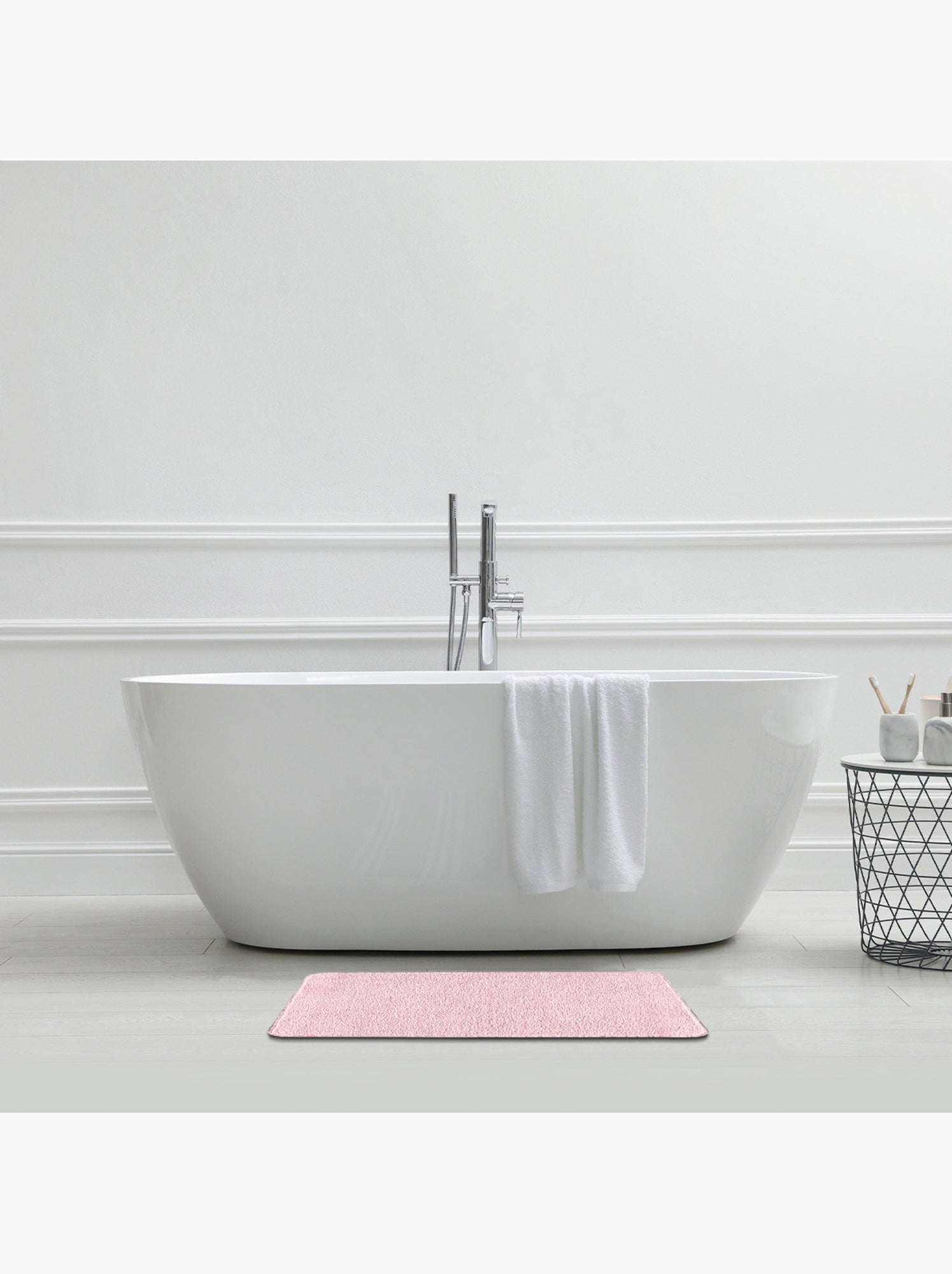 Guy levasseur - tapis de bain uni 50x80 en polyester - Rose fushia
