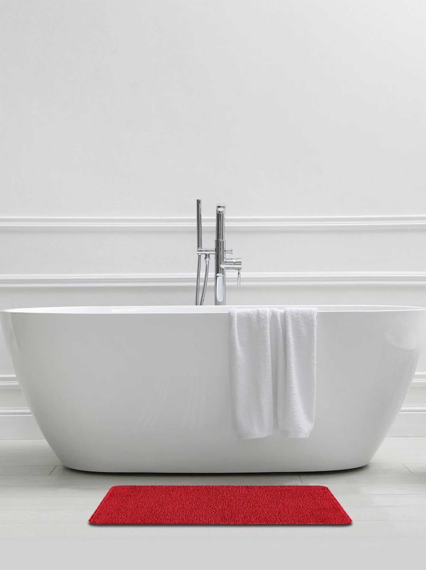 Guy levasseur - tapis de bain uni 50x80 en polyester - Rouge
