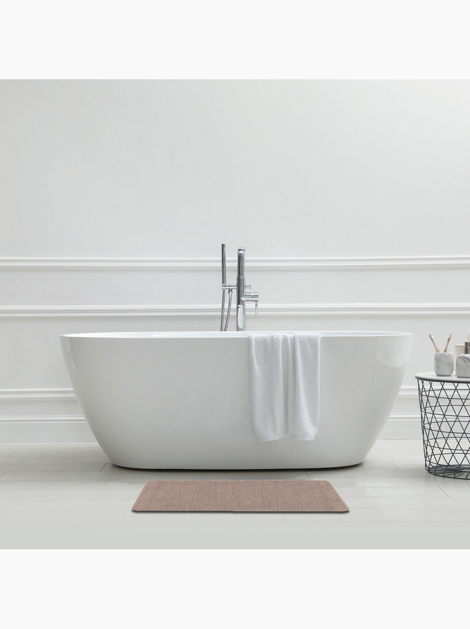 Guy levasseur - tapis de bain uni 50x80 en polyester - Taupe