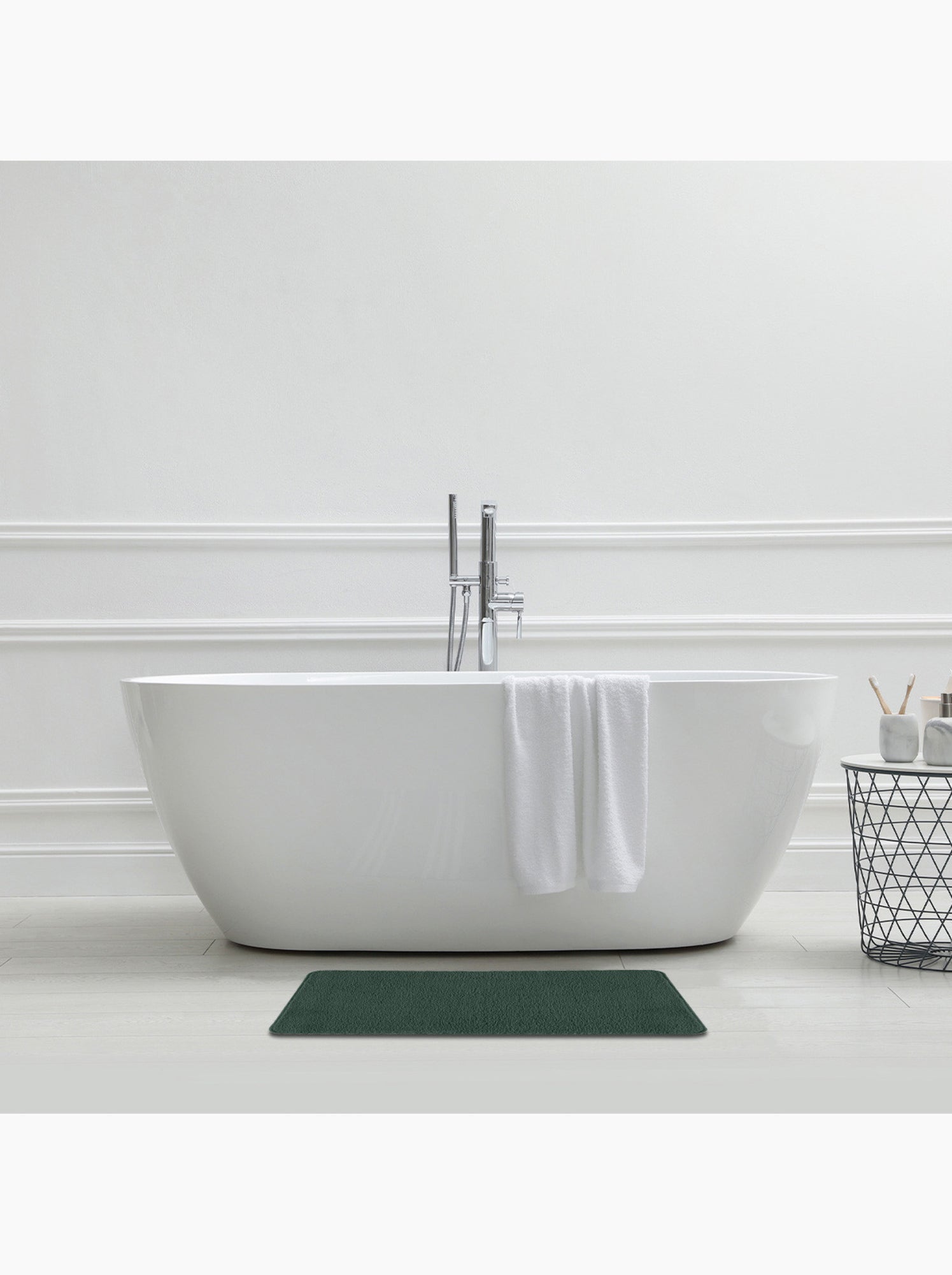 Guy levasseur - tapis de bain uni 50x80 en polyester - Vert sapin