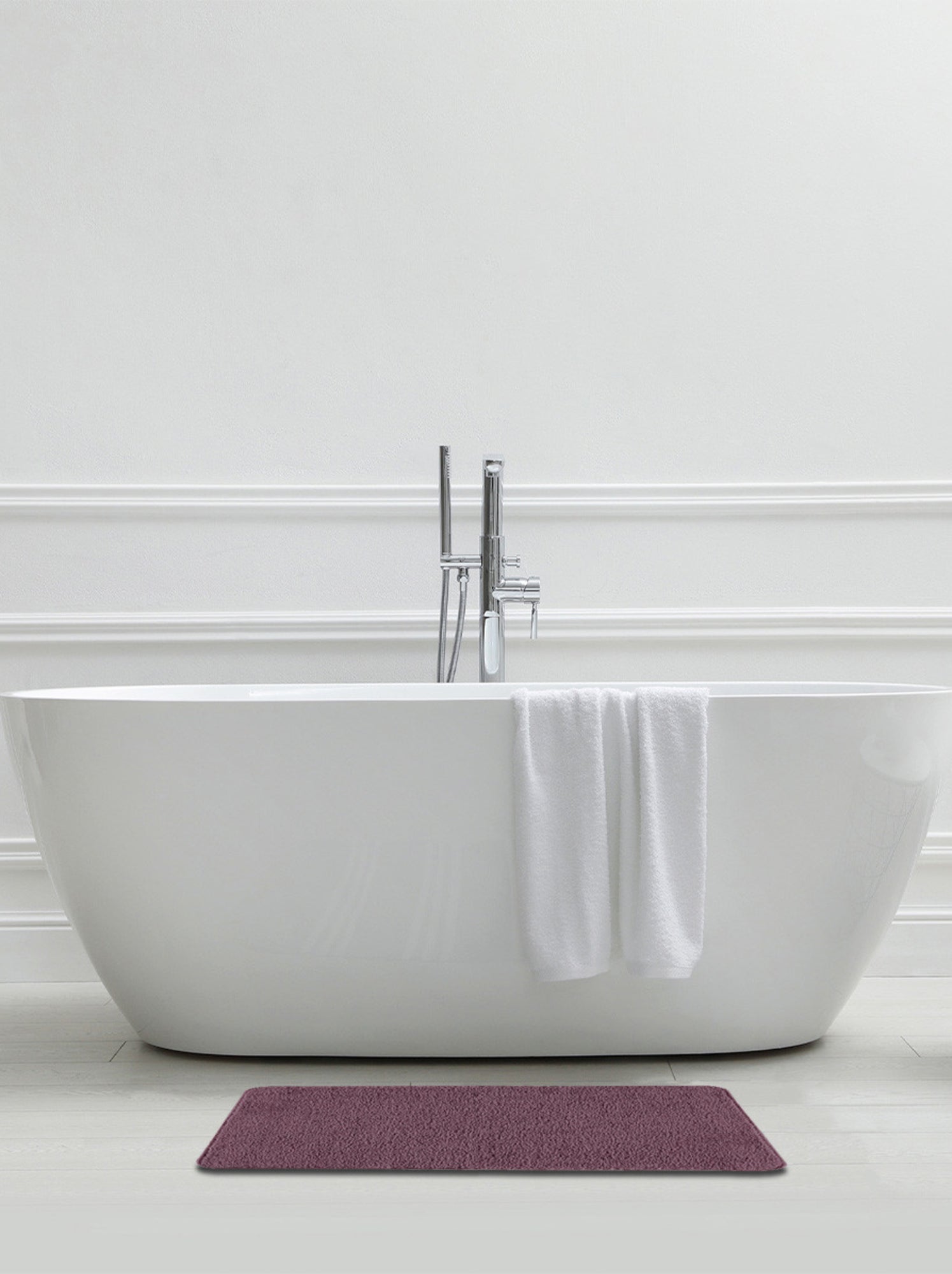 Guy levasseur - tapis de bain uni 50x80 en polyester - Violet prune