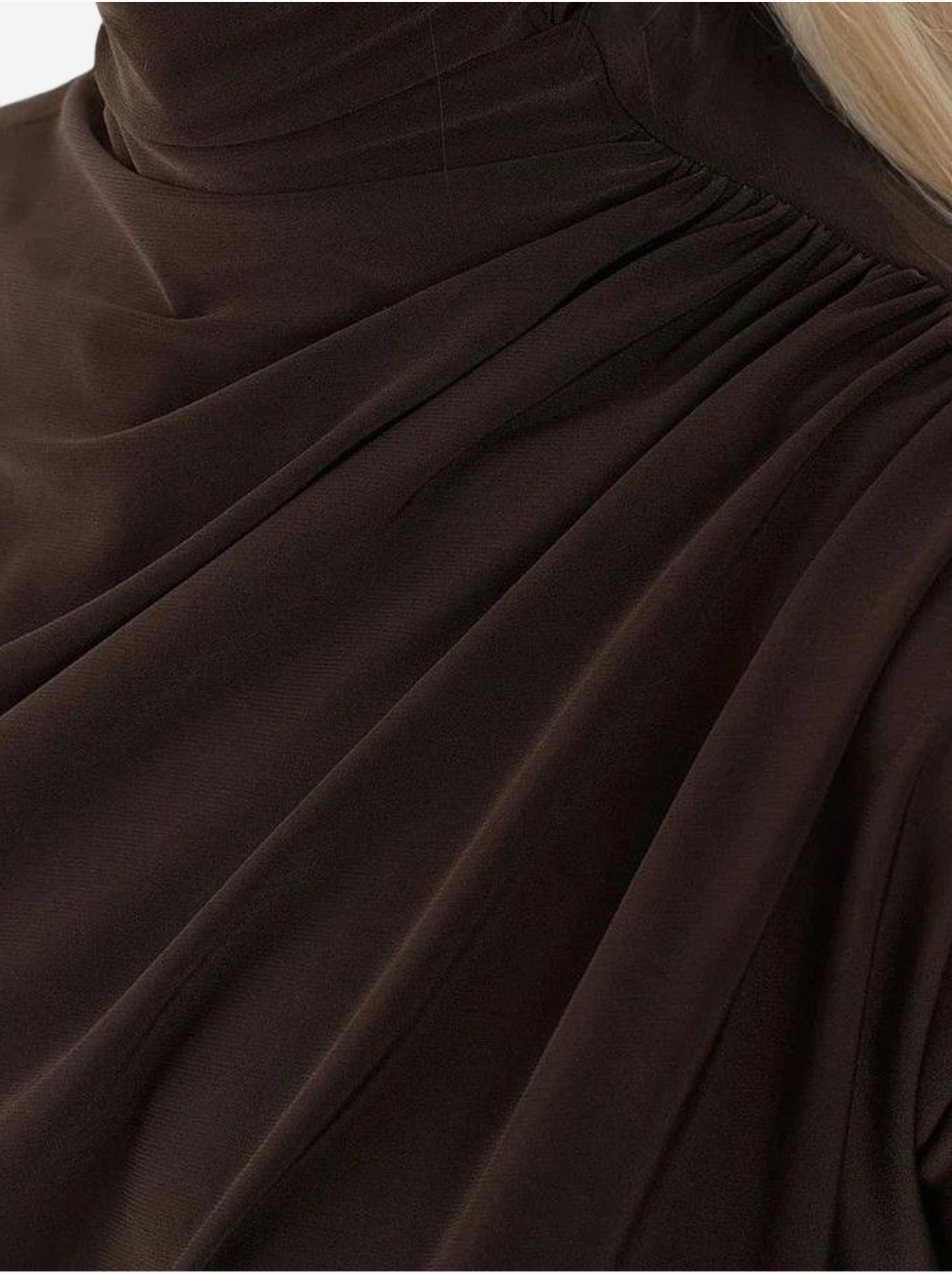 Haut en tricot élégant à manches longues - Marron chocolat