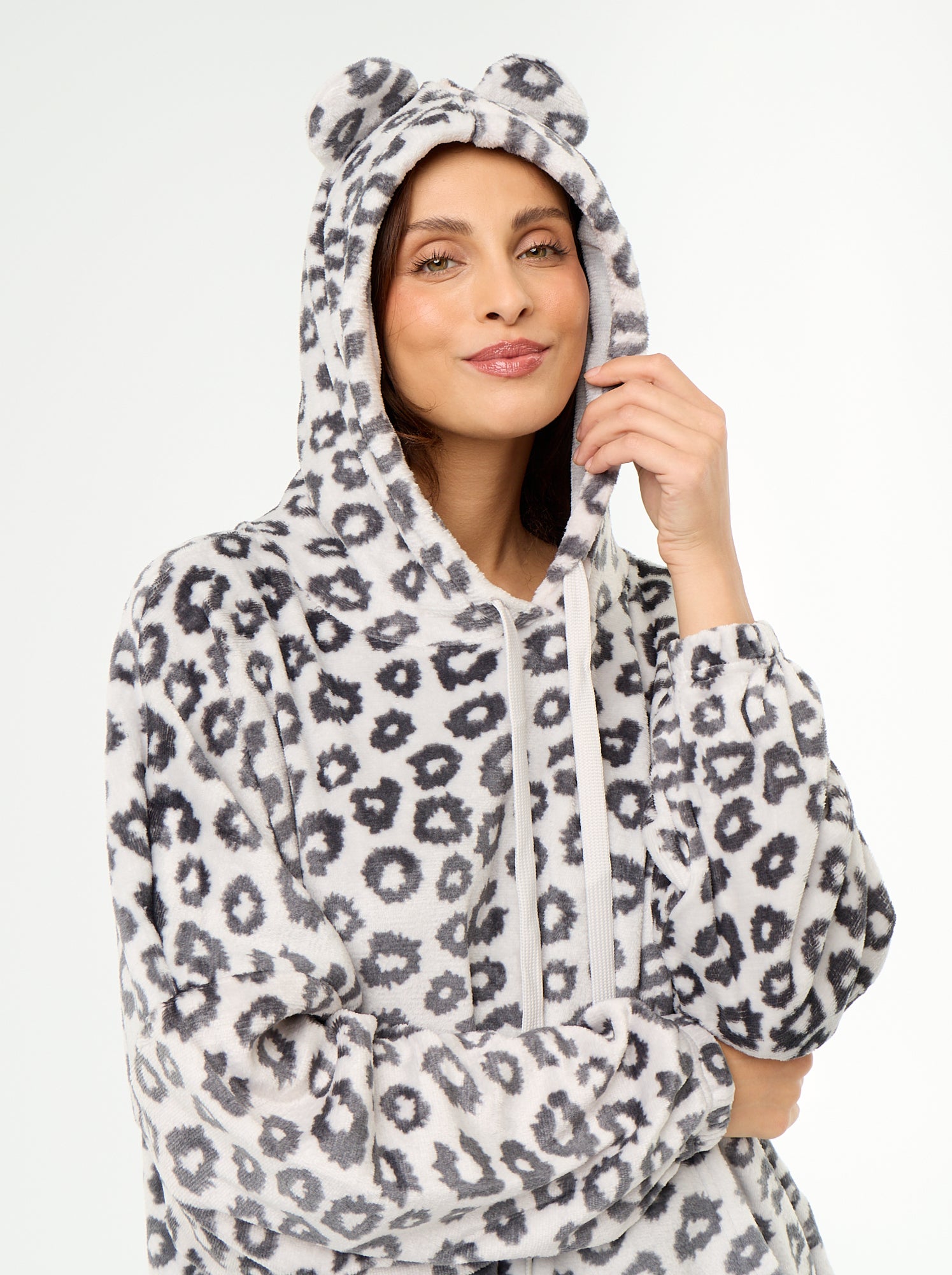 Hoodie en polaire à capuche - Gris