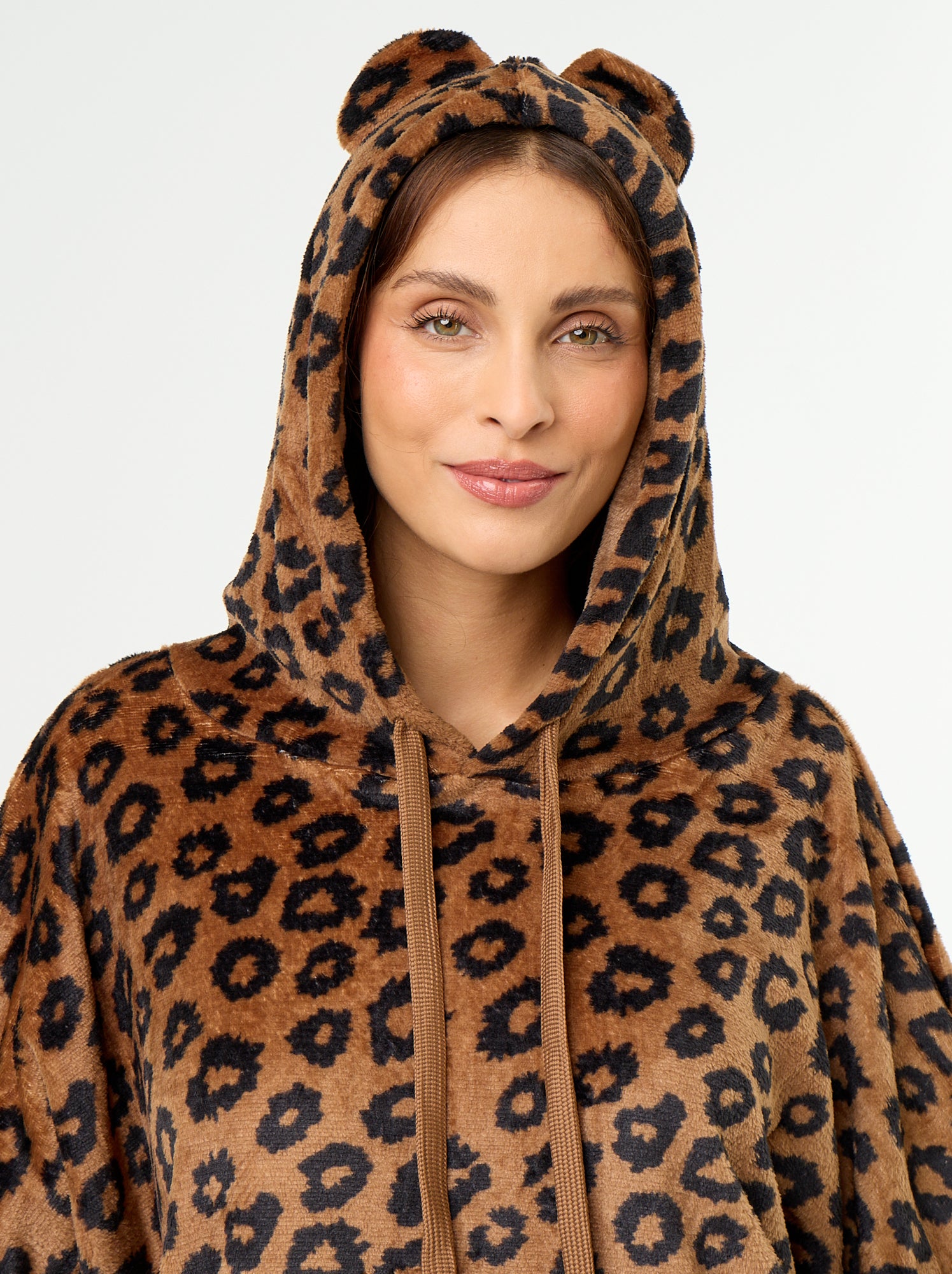Hoodie en polaire à capuche - Marron
