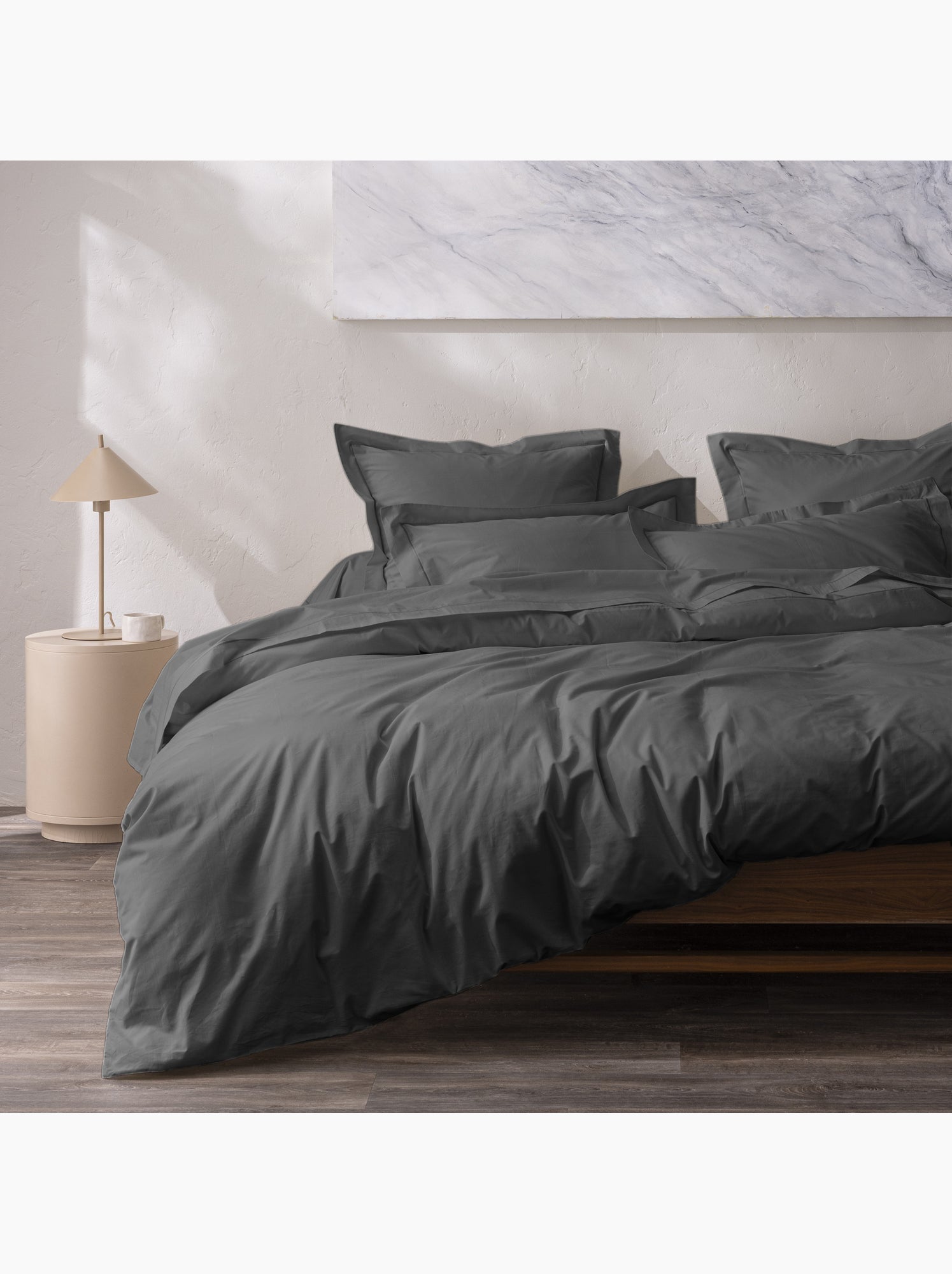 Housse de couette – 100% coton 57 fils/cm² – qualité supérieure - Ardoise