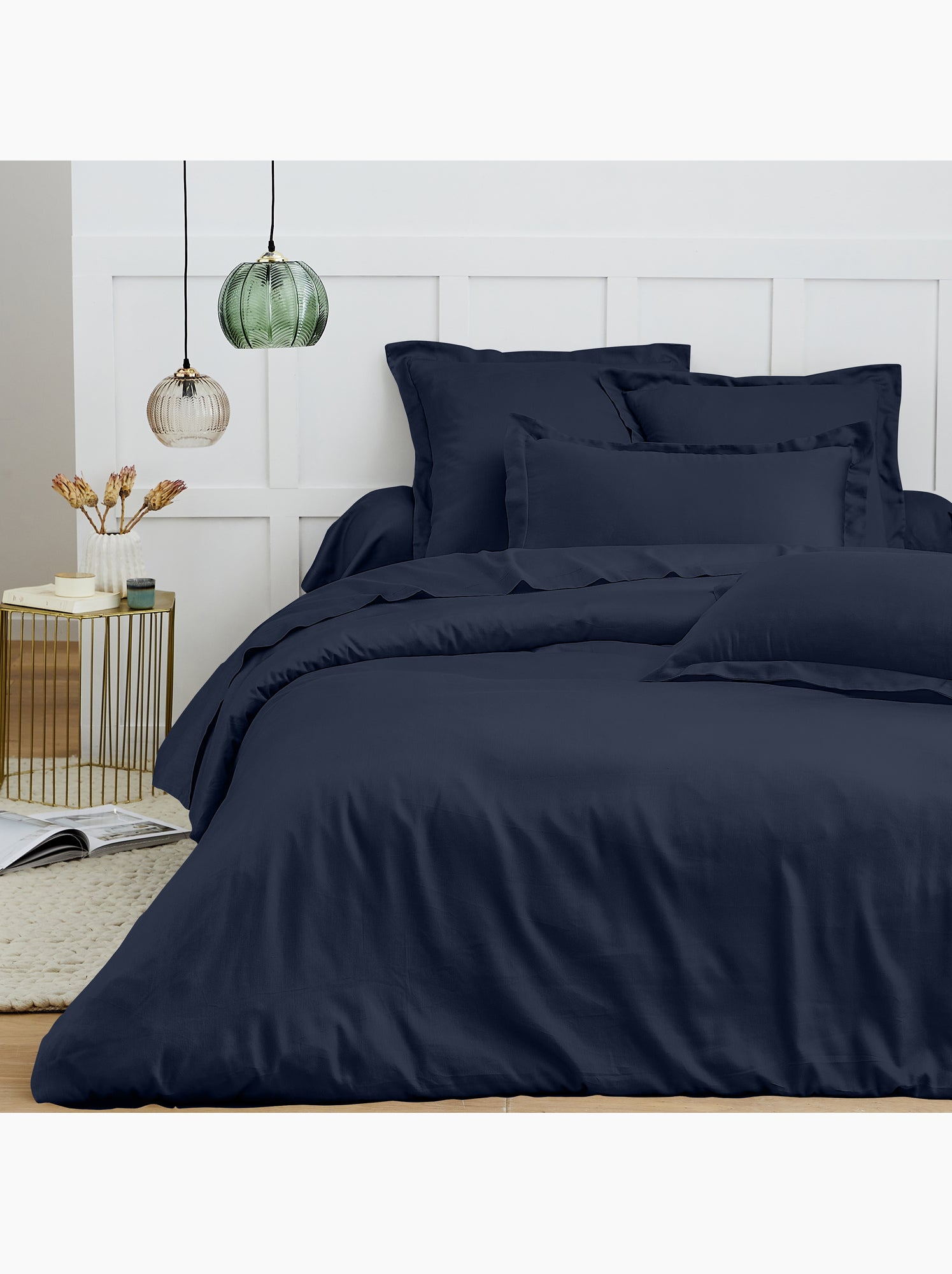 Housse de couette – 100% coton 57 fils/cm² – qualité supérieure - Bleu nuit