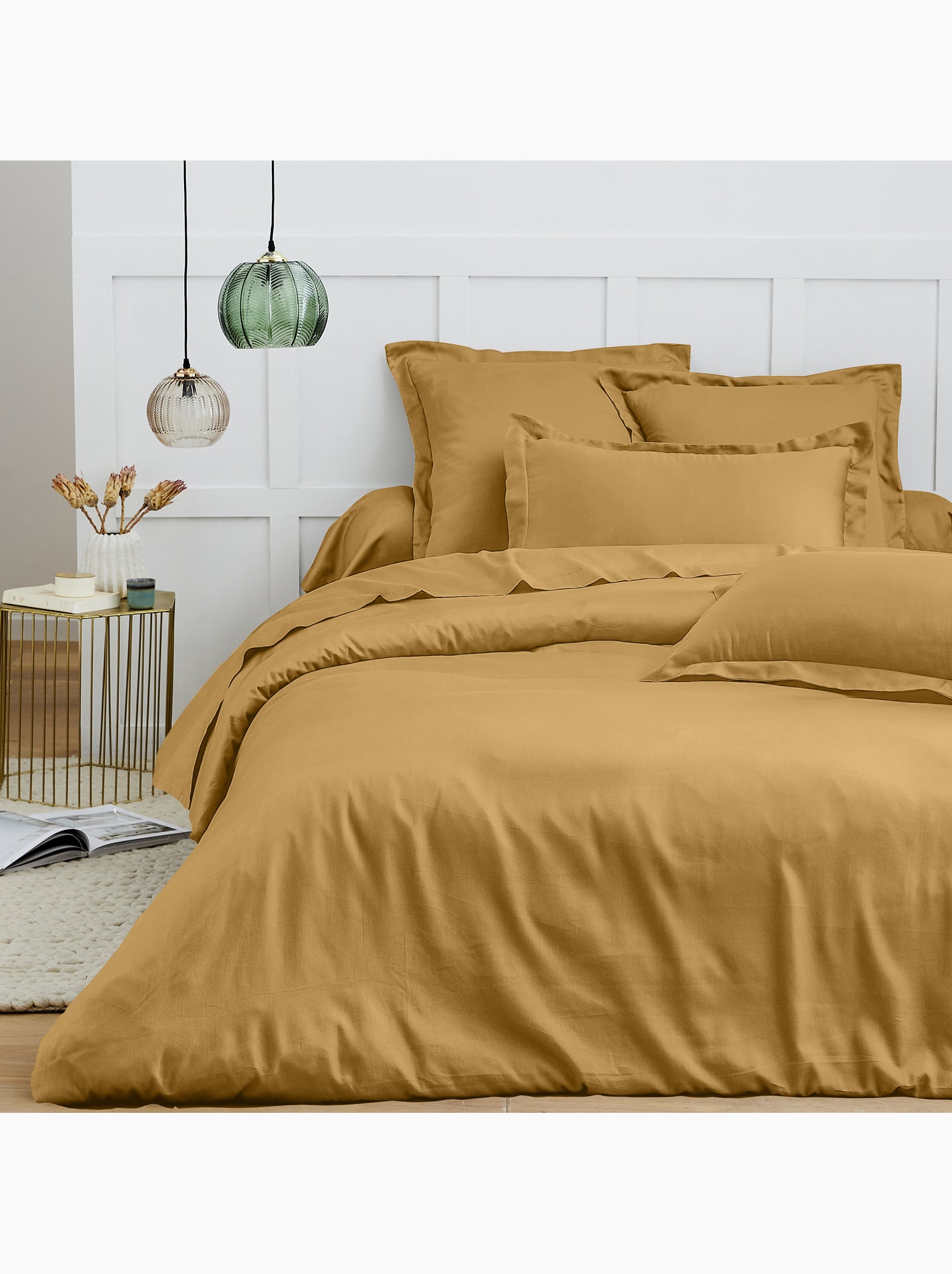 Housse de couette – 100% coton 57 fils/cm² – qualité supérieure - Miel