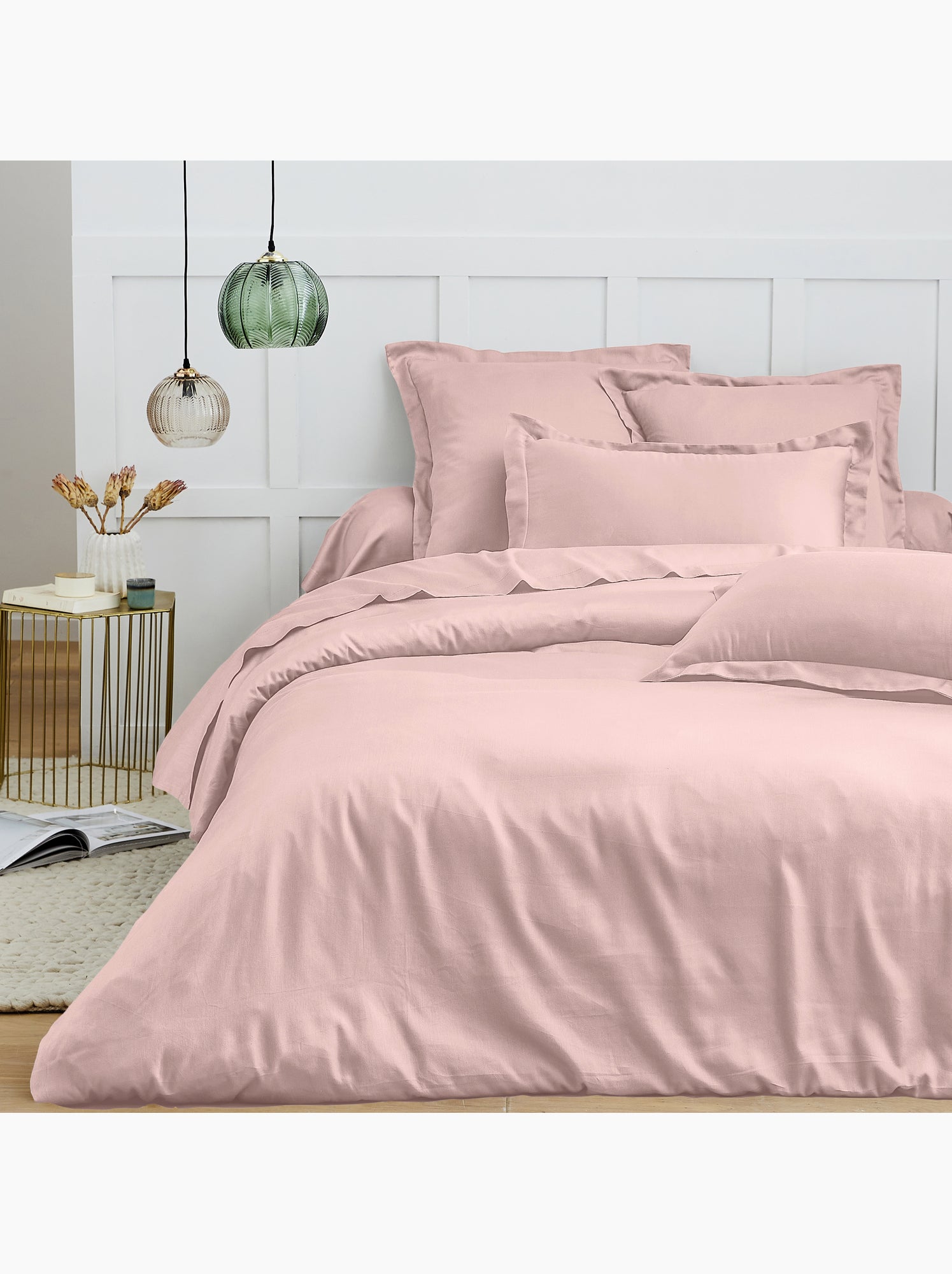 Housse de couette – 100% coton 57 fils/cm² – qualité supérieure - Rose dragée