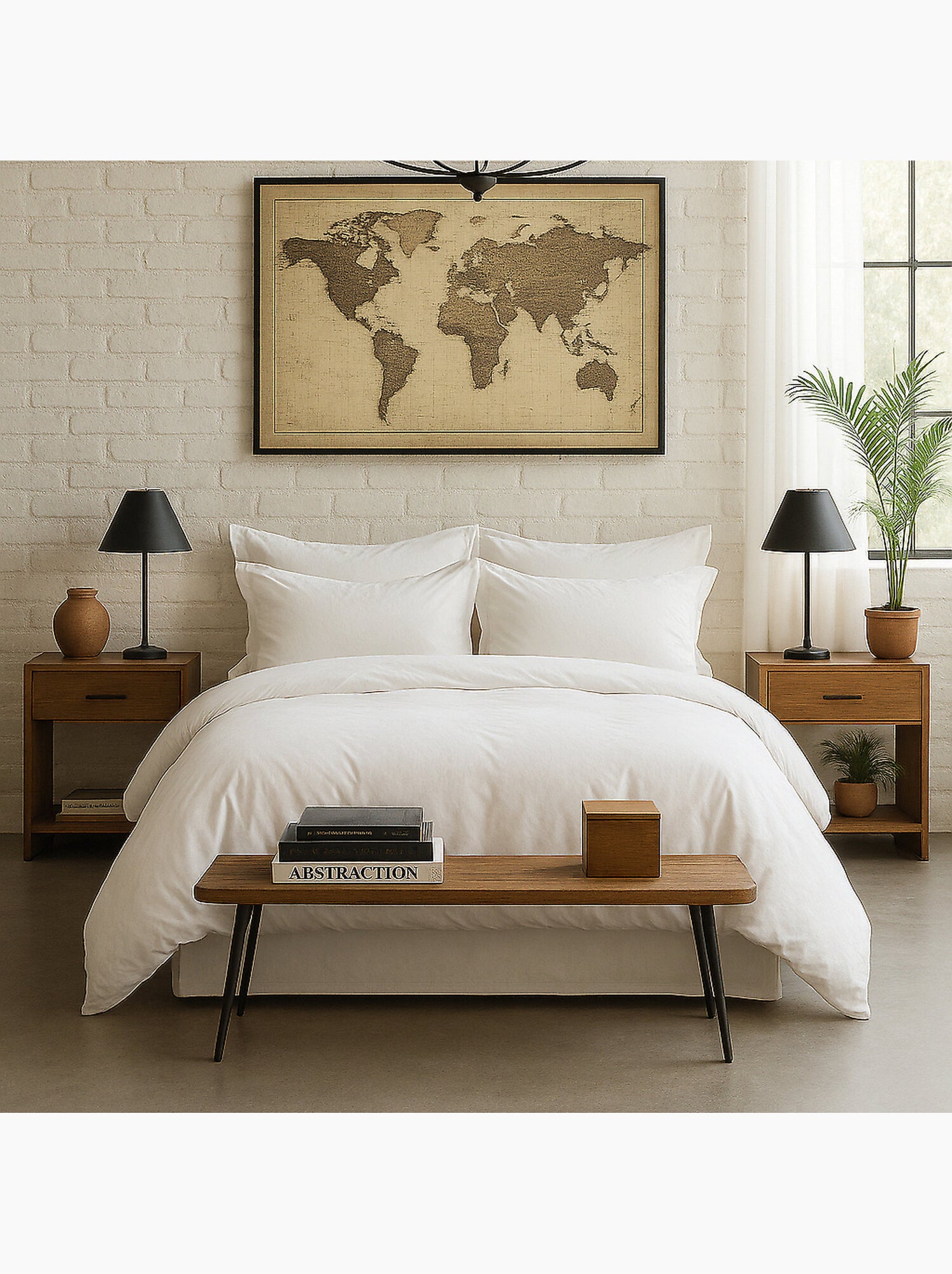 Housse de couette 100 % percale de coton elegance - Blanc