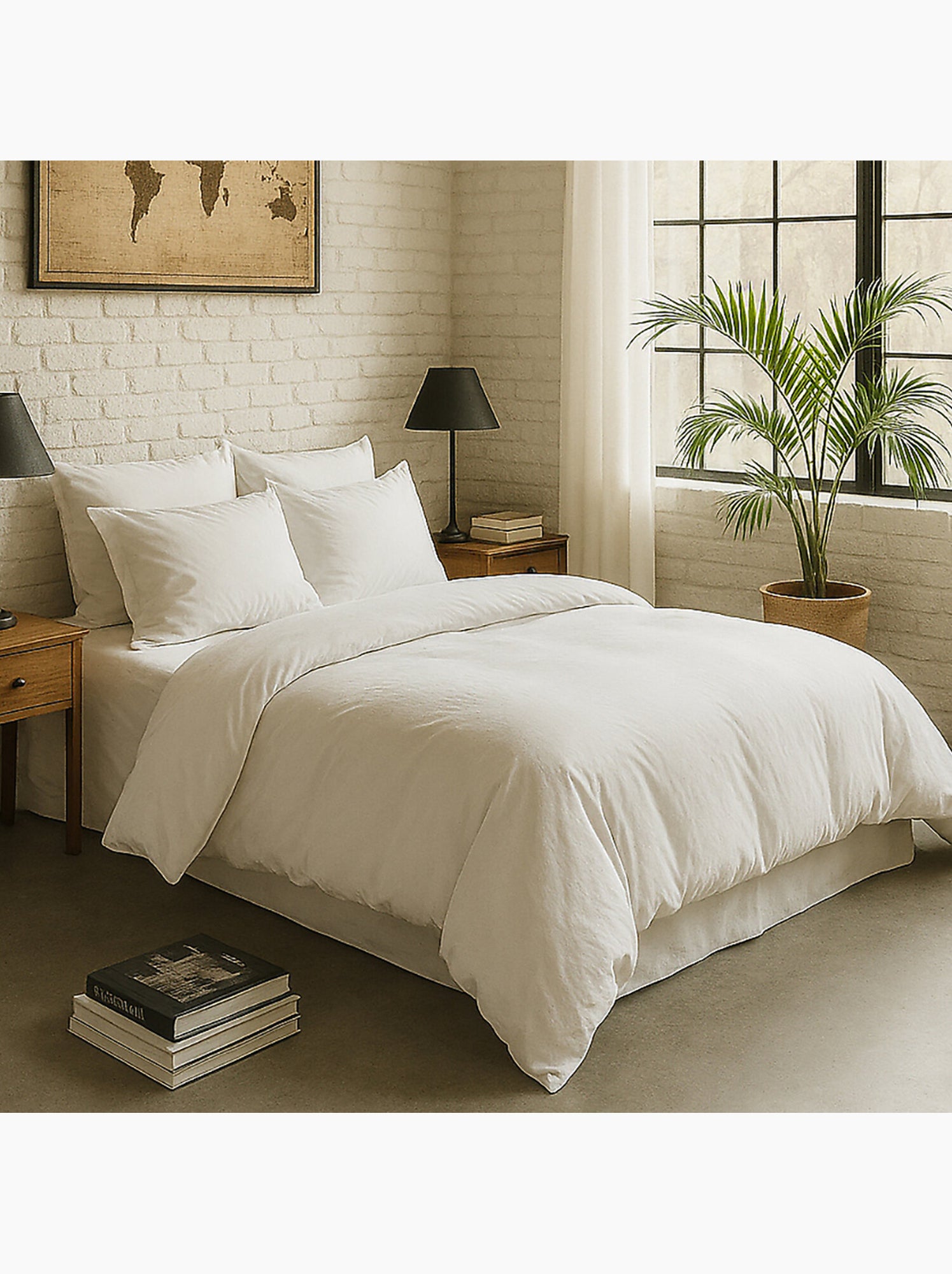 Housse de couette 100 % percale de coton elegance - Blanc