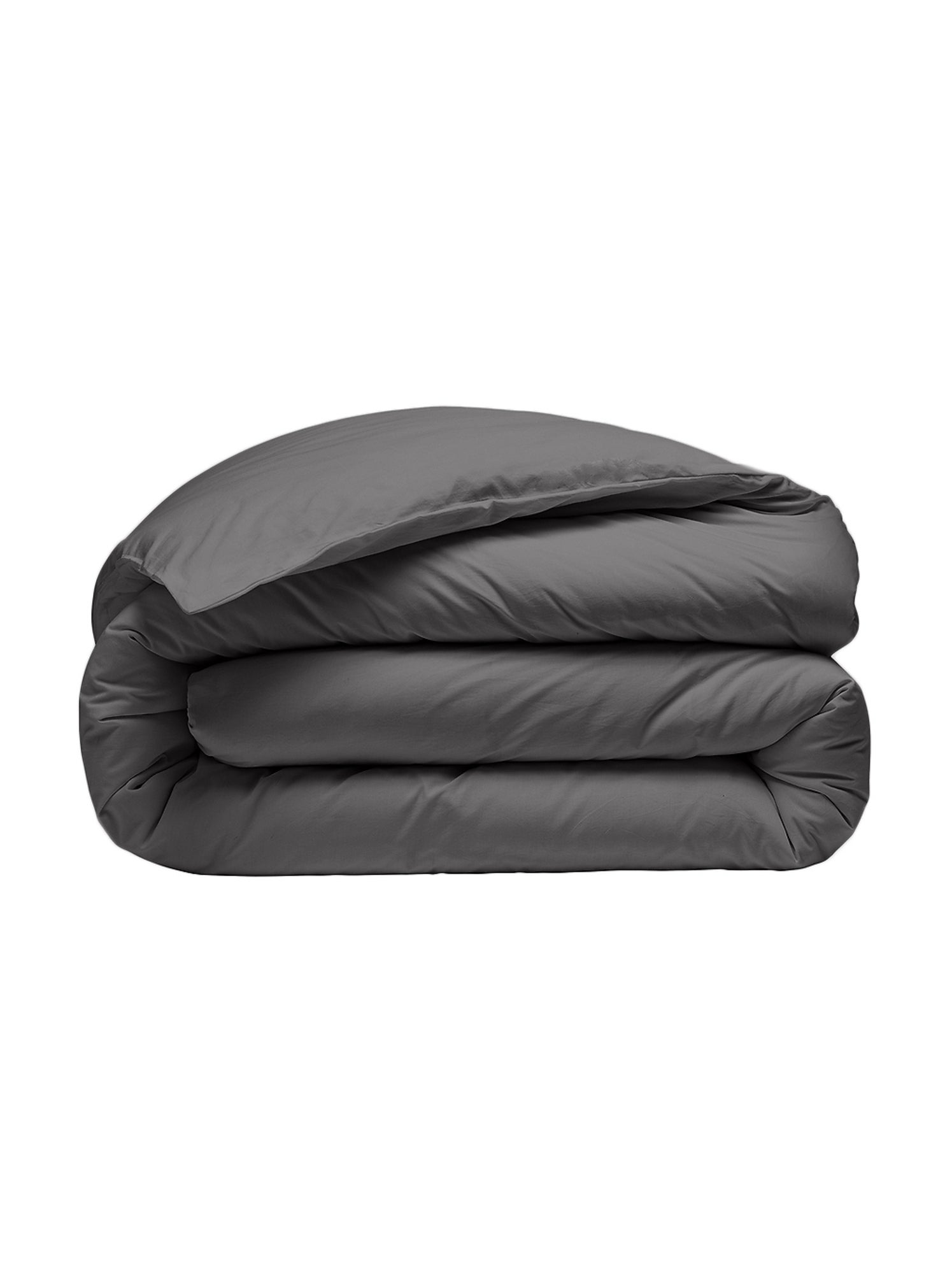 Housse de couette 100 % percale de coton elegance - gris anthracite