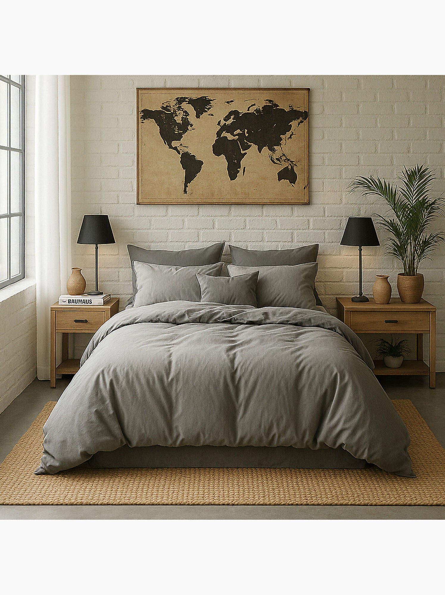Housse de couette 100 % percale de coton elegance - Gris perle