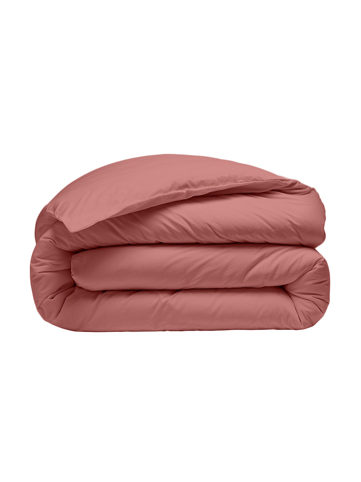Housse de couette 100 % percale de coton elegance - Vieux rose