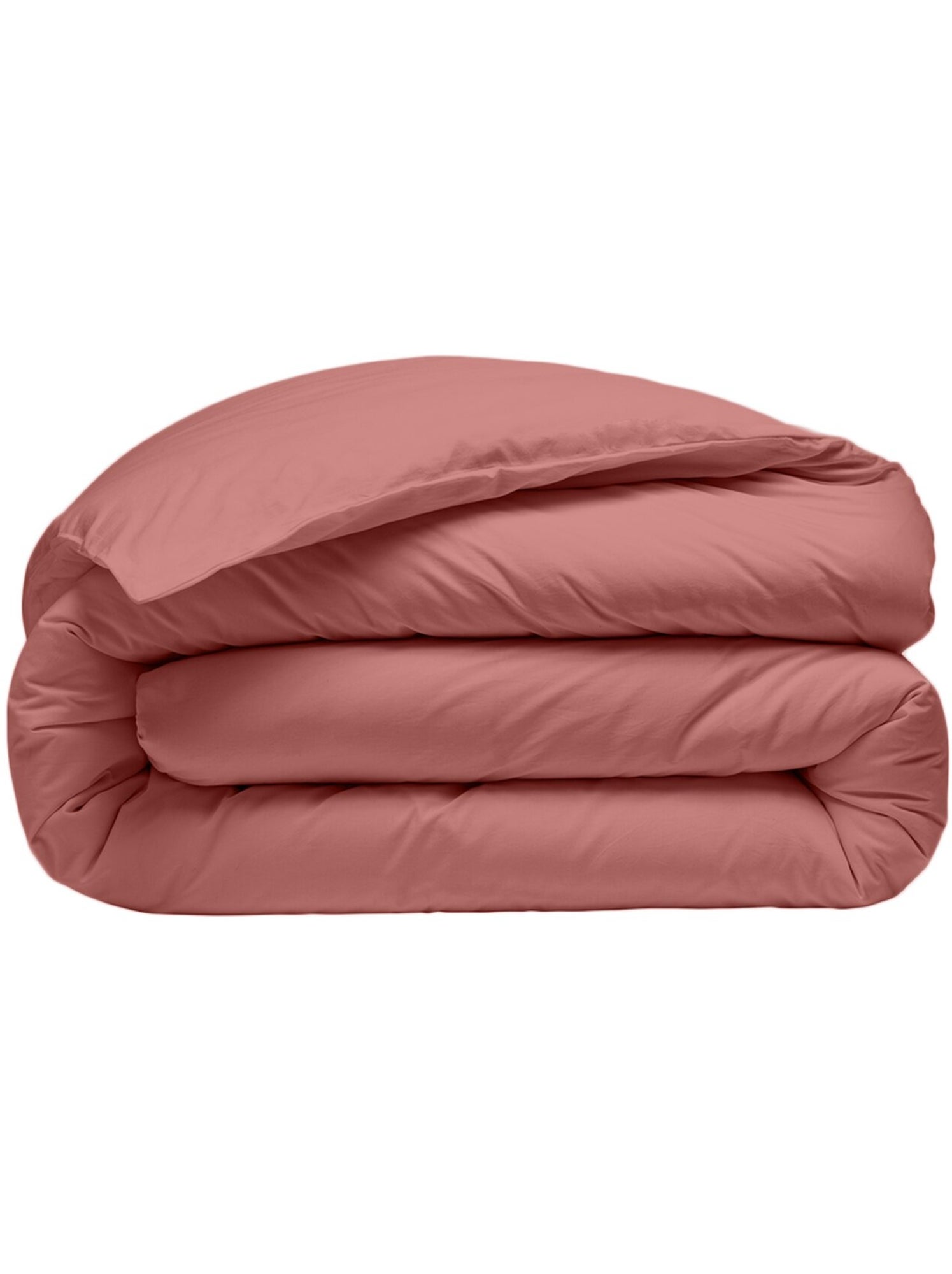 Housse de couette 100 % percale de coton elegance - Vieux rose