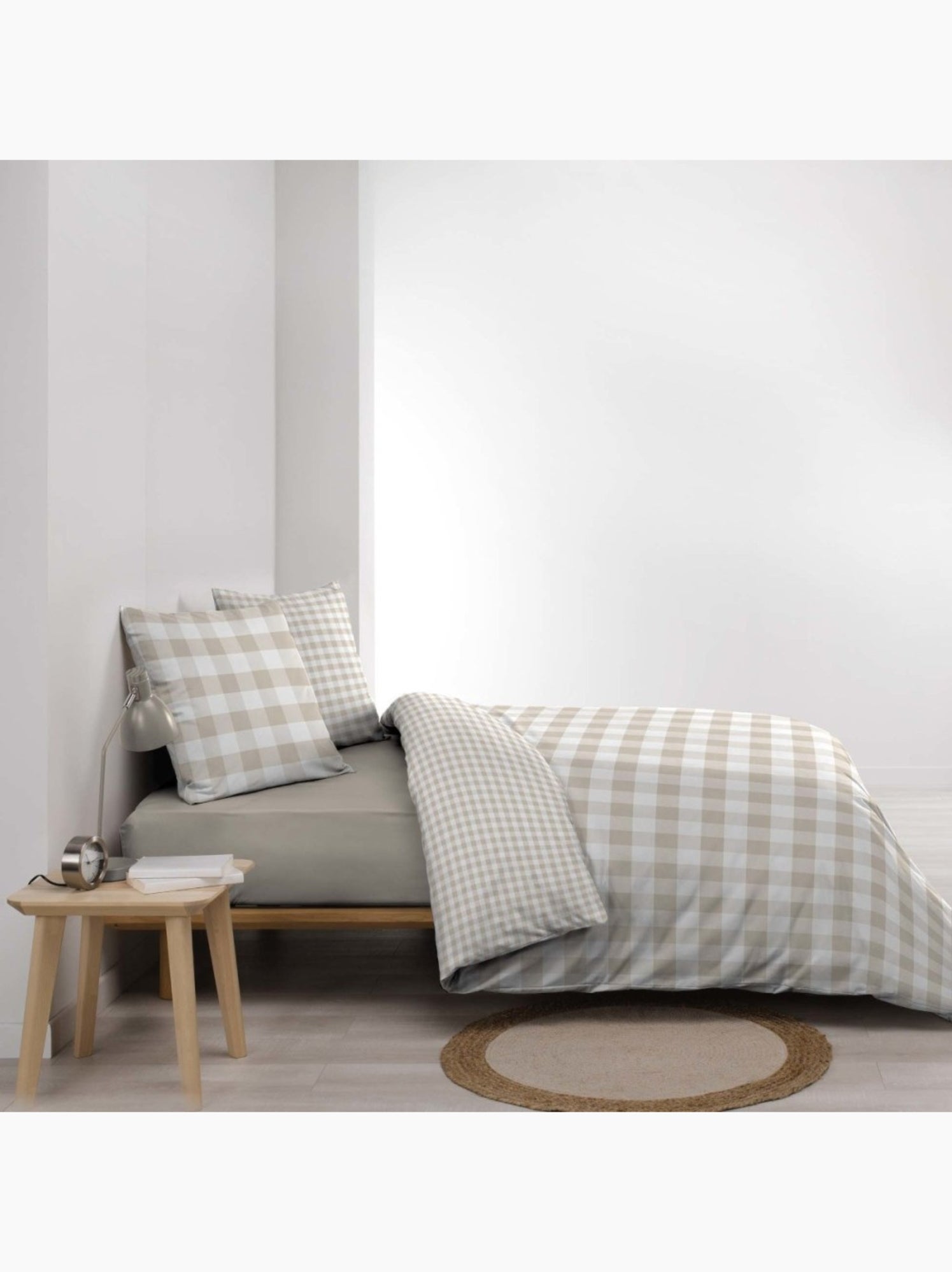 Housse de couette 240x220 + 2 taies 100% coton 57fils - Beige