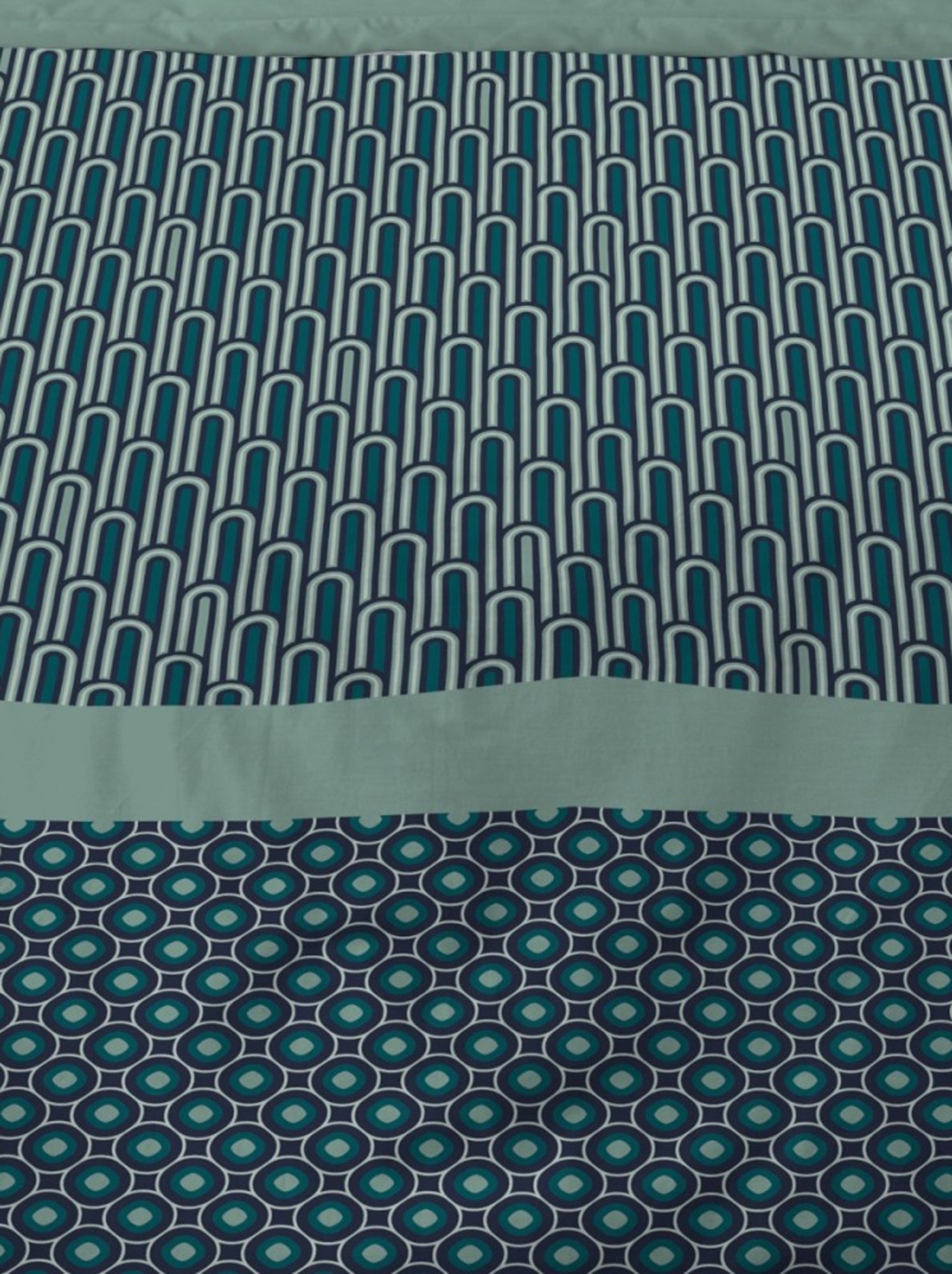 Housse de couette 240x220 CLEO + 2 taies 100% coton - Vert