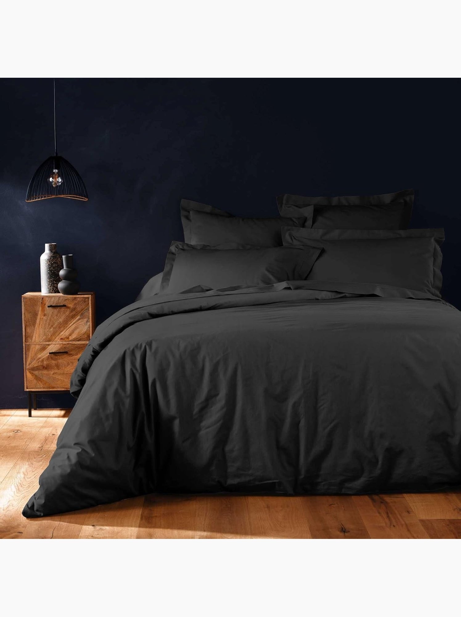 Housse de couette coton lina douceur d'intérieur - Noir