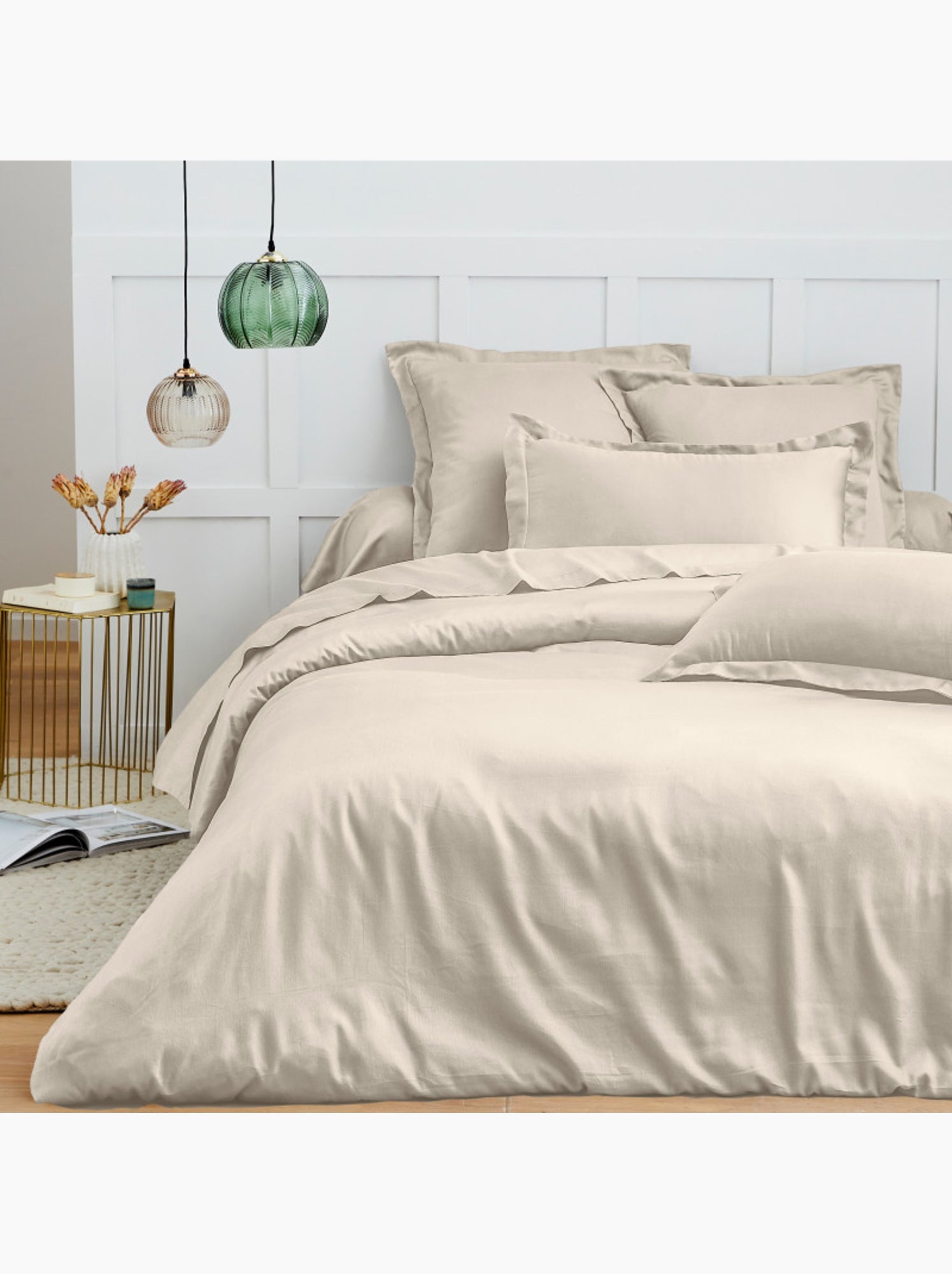 Housse de couette - Coton Pur - 100 % Coton 57 Fils/cm² - Beige sable