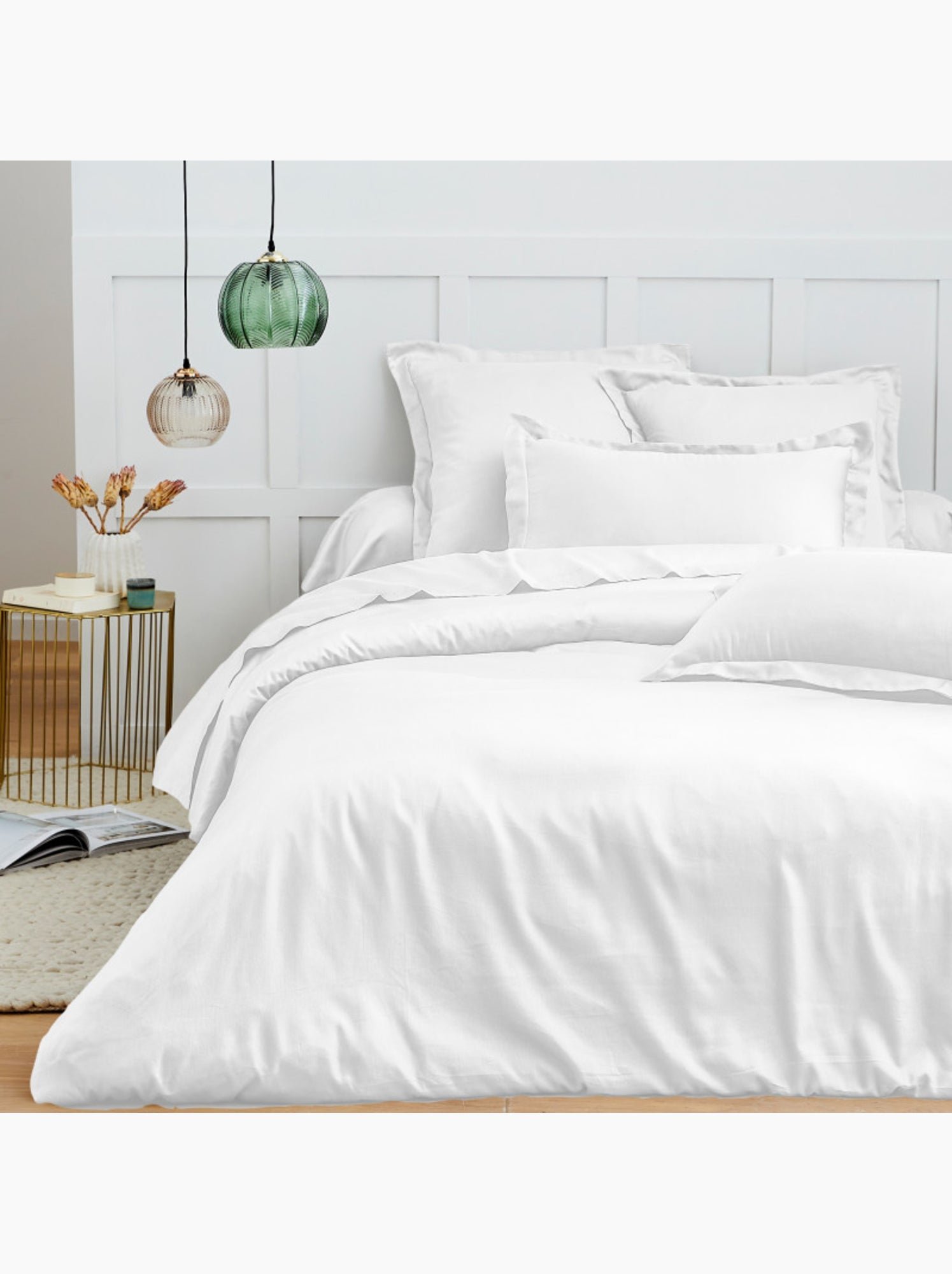 Housse de couette - Coton Pur - 100 % Coton 57 Fils/cm² - Blanc
