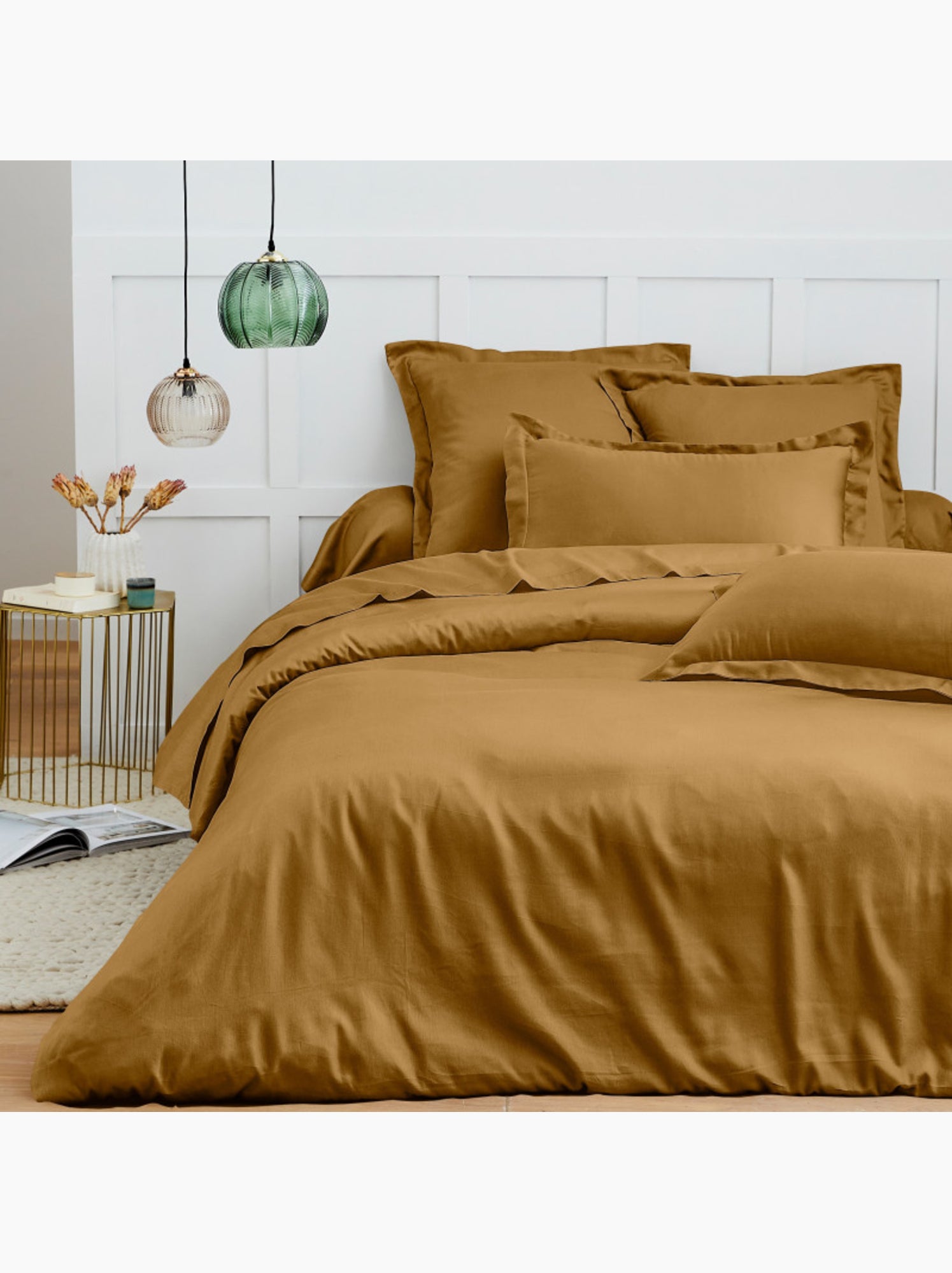 Housse de couette - Coton Pur - 100 % Coton 57 Fils/cm² - Marron caramel