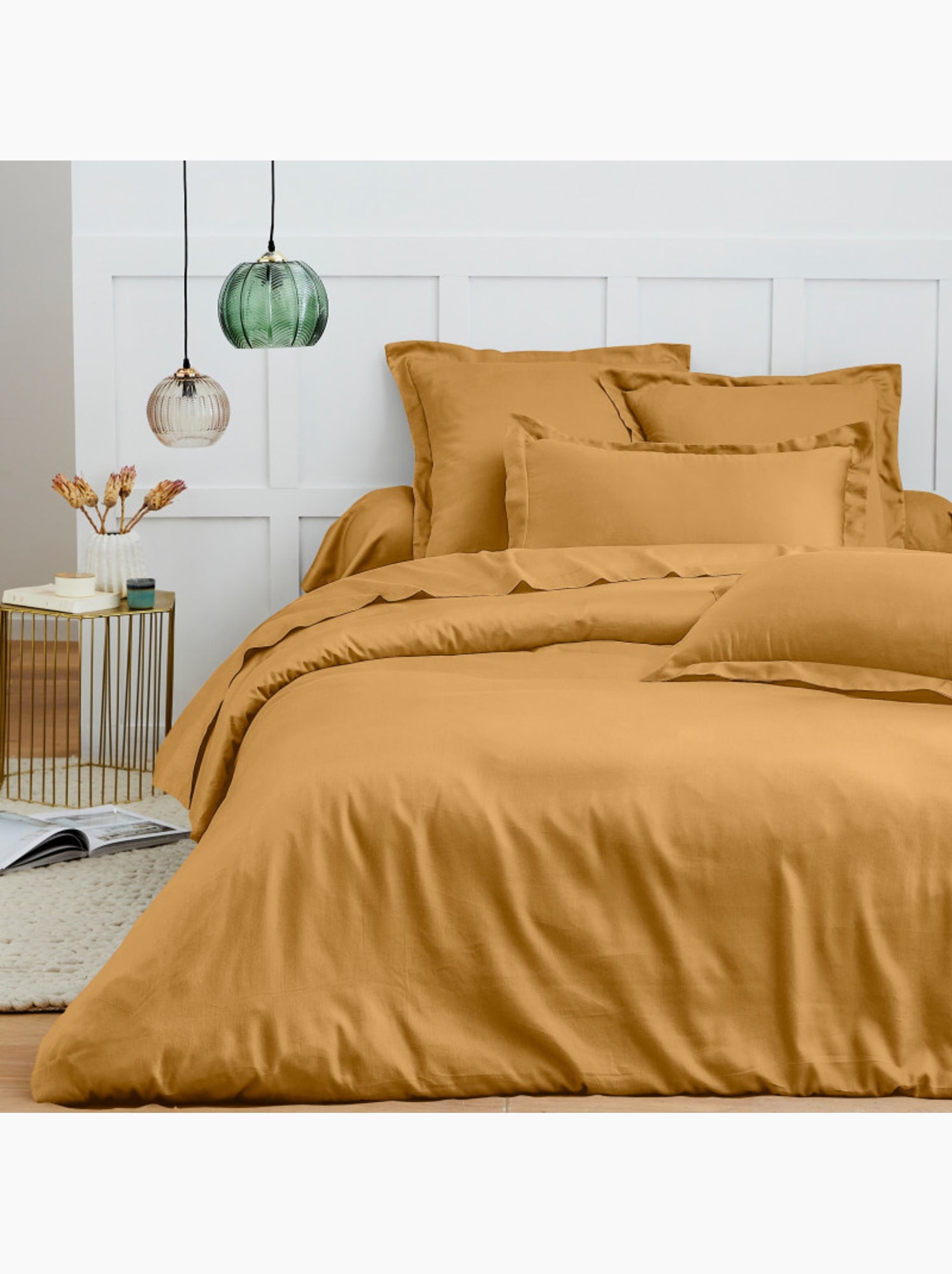 Housse de couette - Coton Pur - 100 % Coton 57 Fils/cm² - Miel