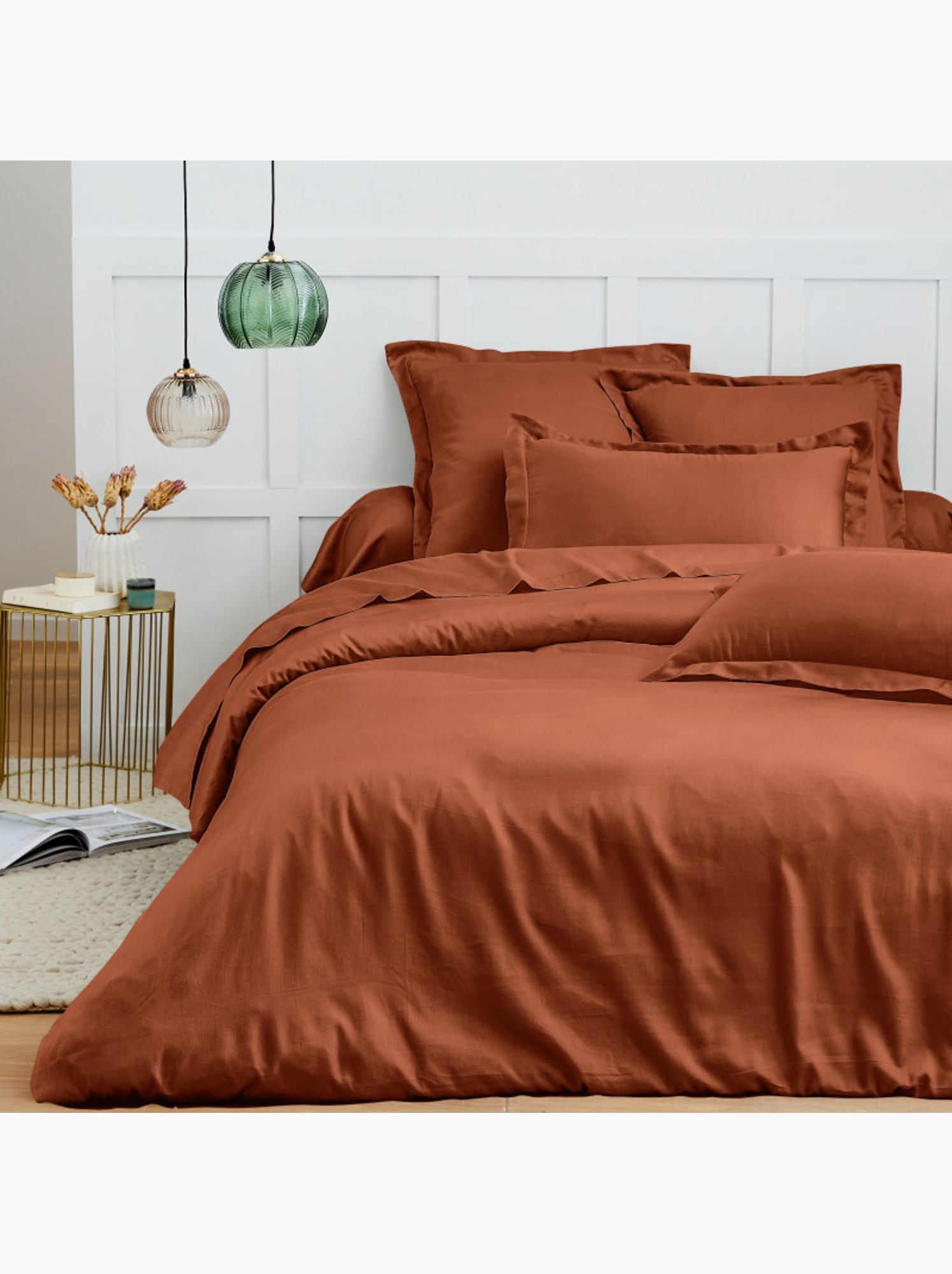 Housse de couette - Coton Pur - 100 % Coton 57 Fils/cm² - Rouge