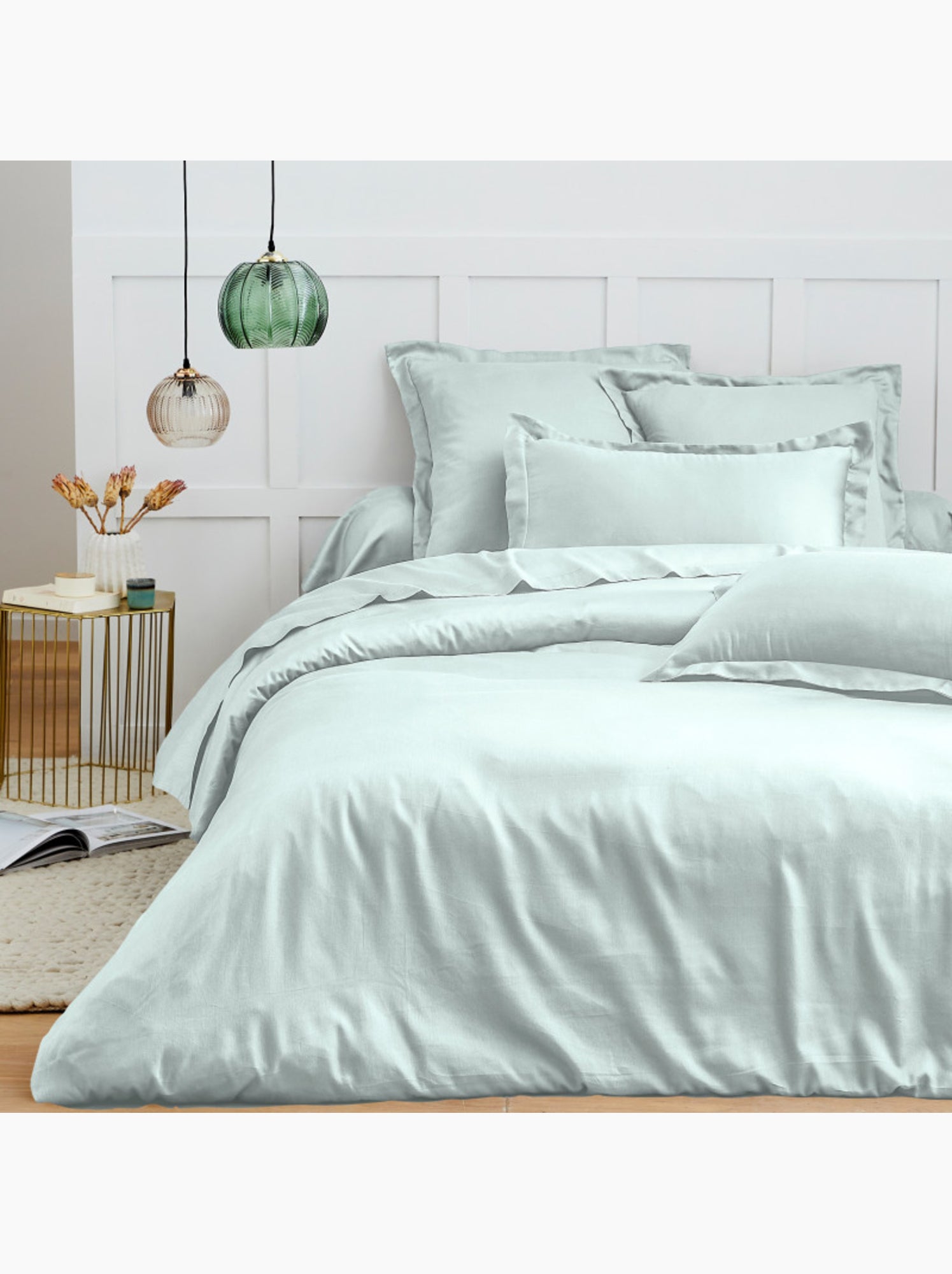 Housse de couette - Coton Pur - 100 % Coton 57 Fils/cm² - Vert menthe