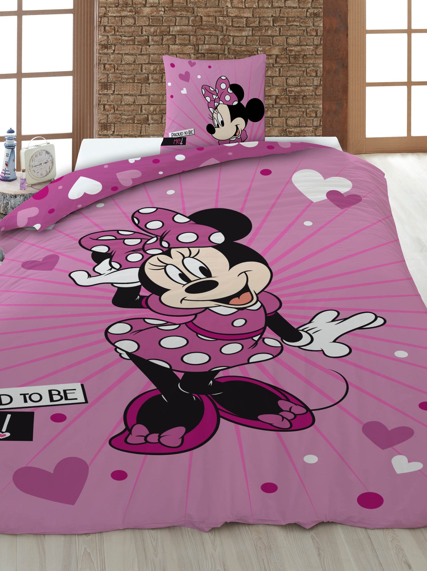 Housse de couette 'Disney' 'Minnie' 140x220 cm - Rose