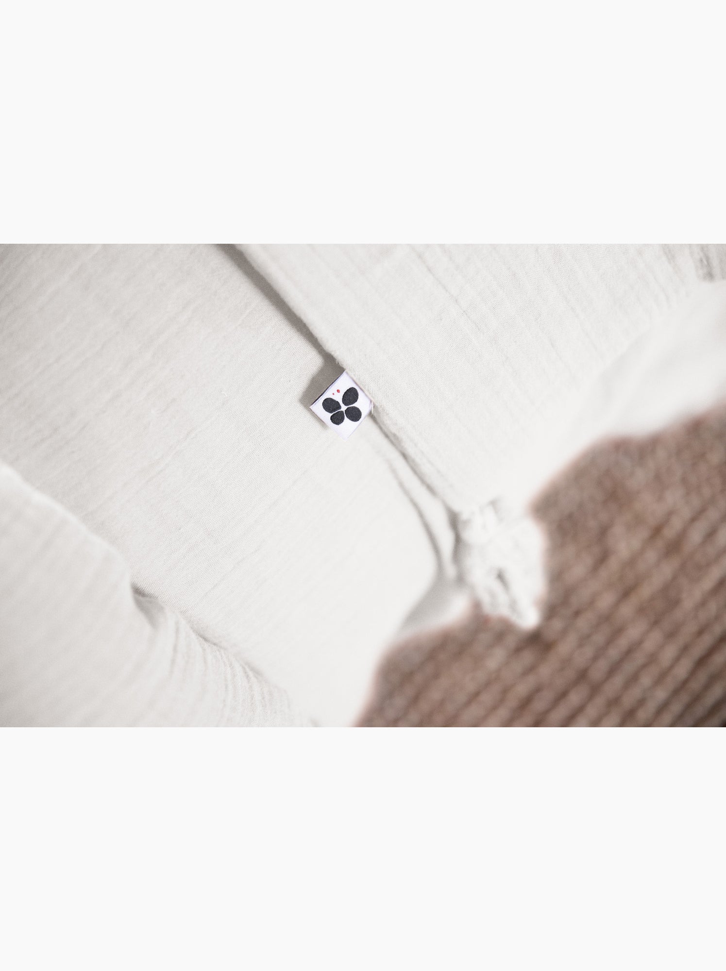 Housse de couette – double gaze de coton - finition boutons en bois - gaïa - Blanc