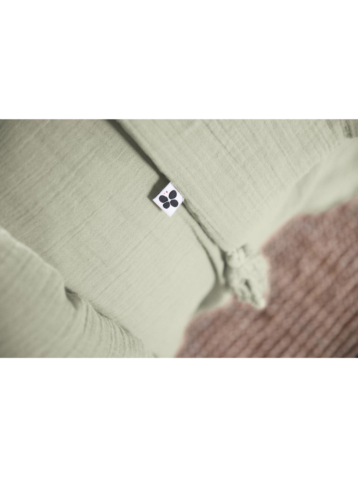 Housse de couette – double gaze de coton - finition boutons en bois - gaïa - Vert d'eau