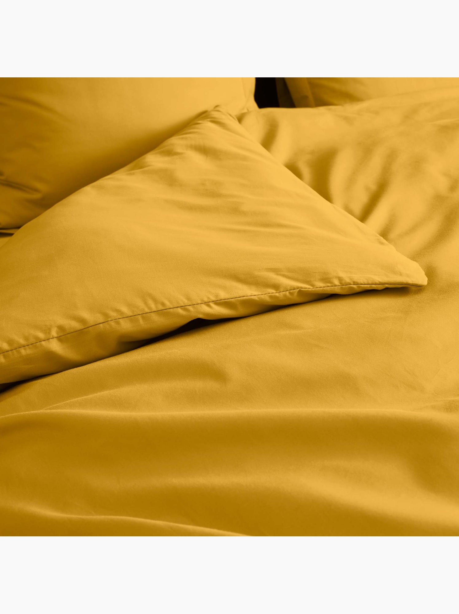 Housse de couette en percale de coton - douceur et élégance - Curry