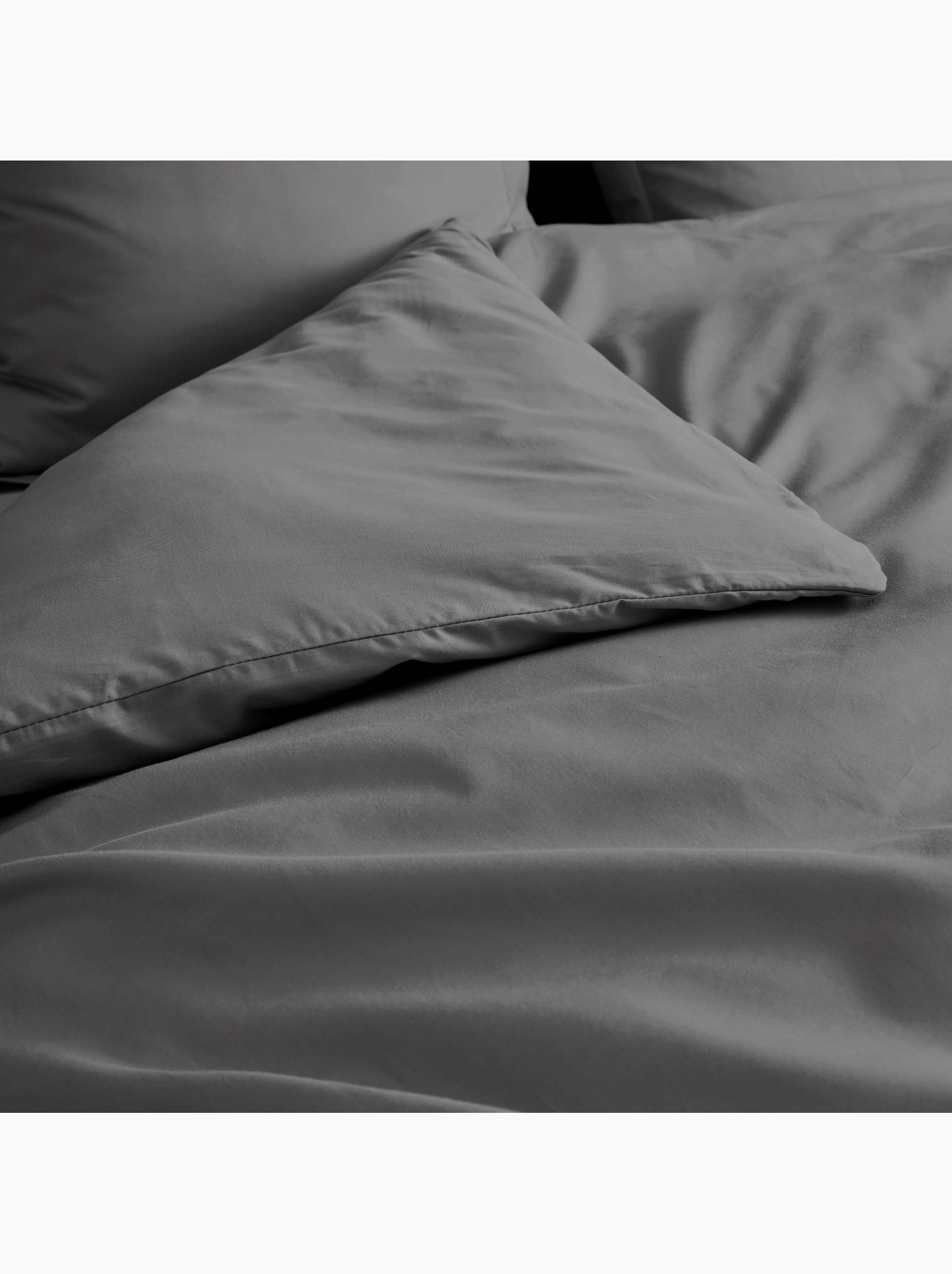 Housse de couette en percale de coton - douceur et élégance - Gris Acier