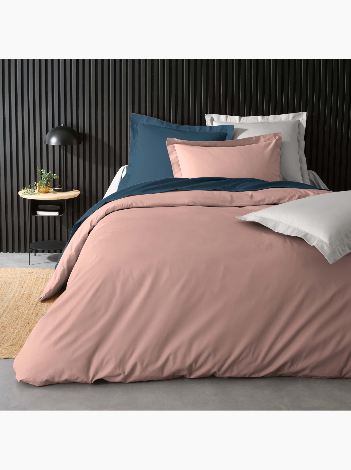 Housse de couette en percale de coton - douceur et élégance - Nude