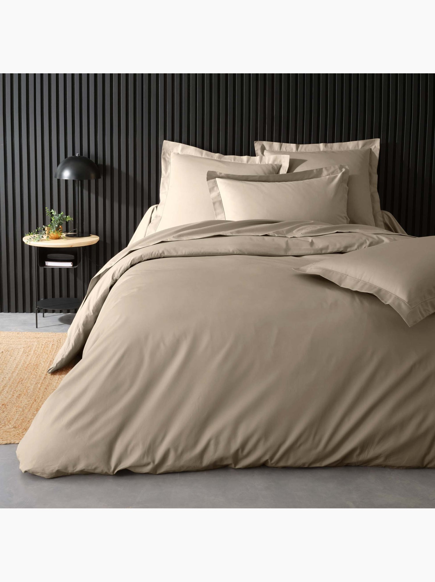Housse de couette en percale de coton - douceur et élégance - Sable